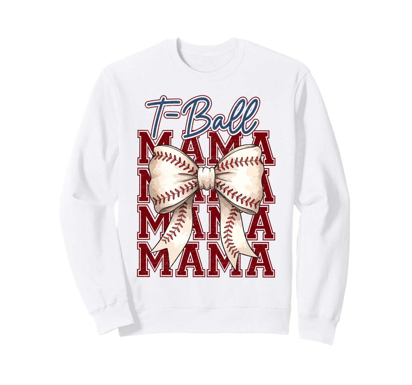 T Ball Mama Baseball Mom Coquette Sweatshirt - Graphic Print for Adults - T-Shirt, Sweatshirt, Hoodie