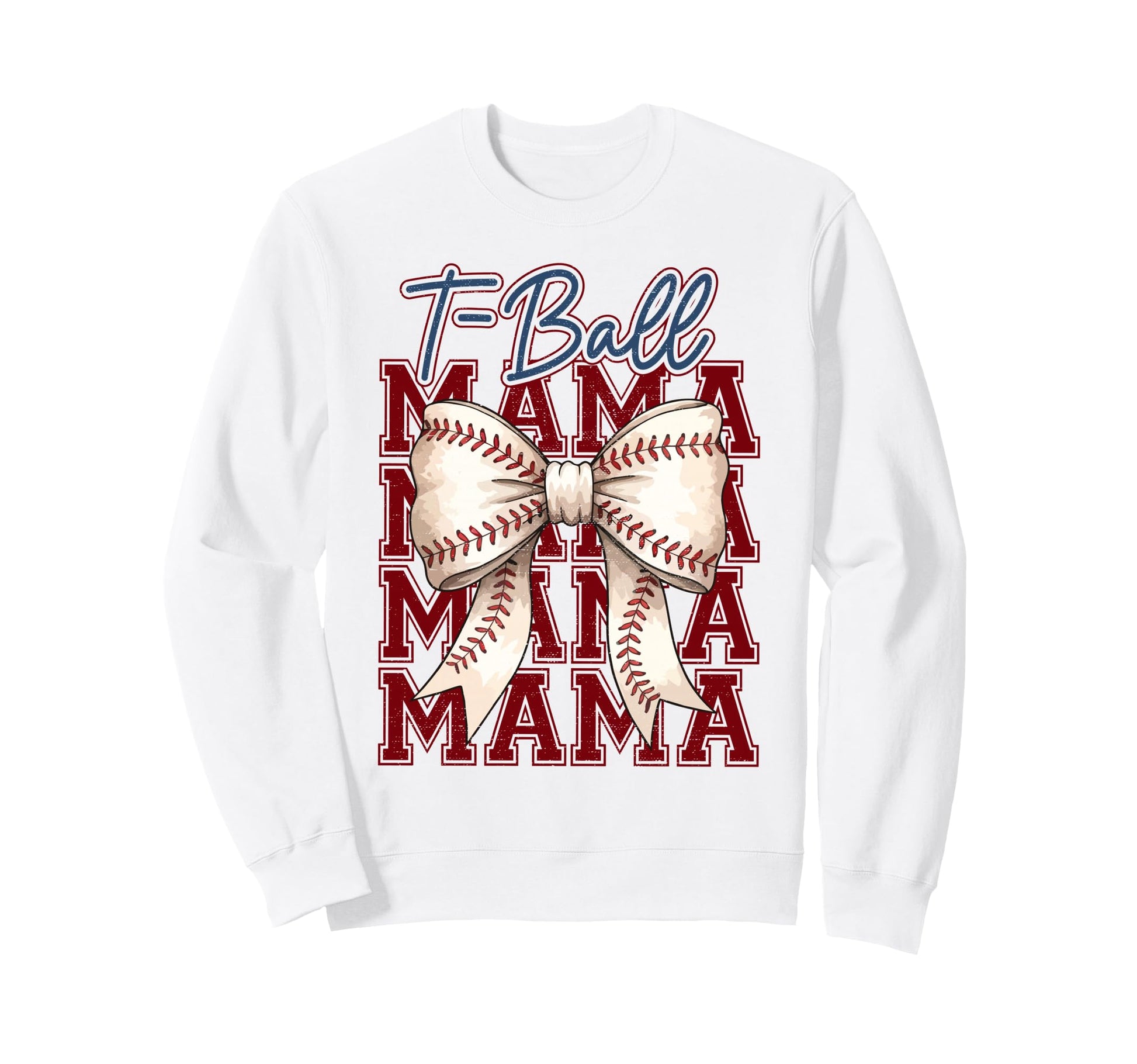 T Ball Mama Baseball Mom Coquette Sweatshirt - Graphic Print for Adults - T-Shirt, Sweatshirt, Hoodie