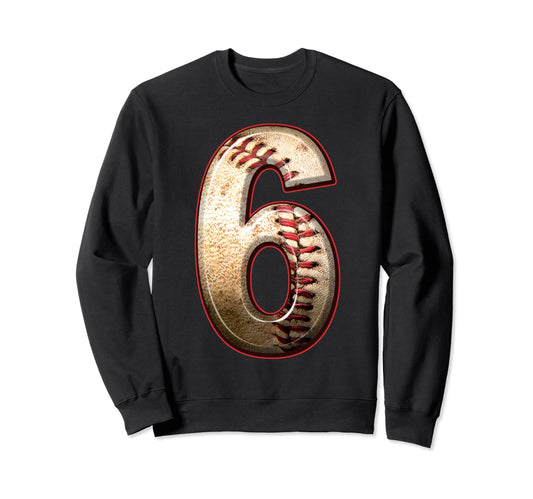 Baseball Birthday Six 6Th Birthday Sweatshirt - Fun Novelty Design Unisex - T-Shirt, Sweatshirt, Hoodie