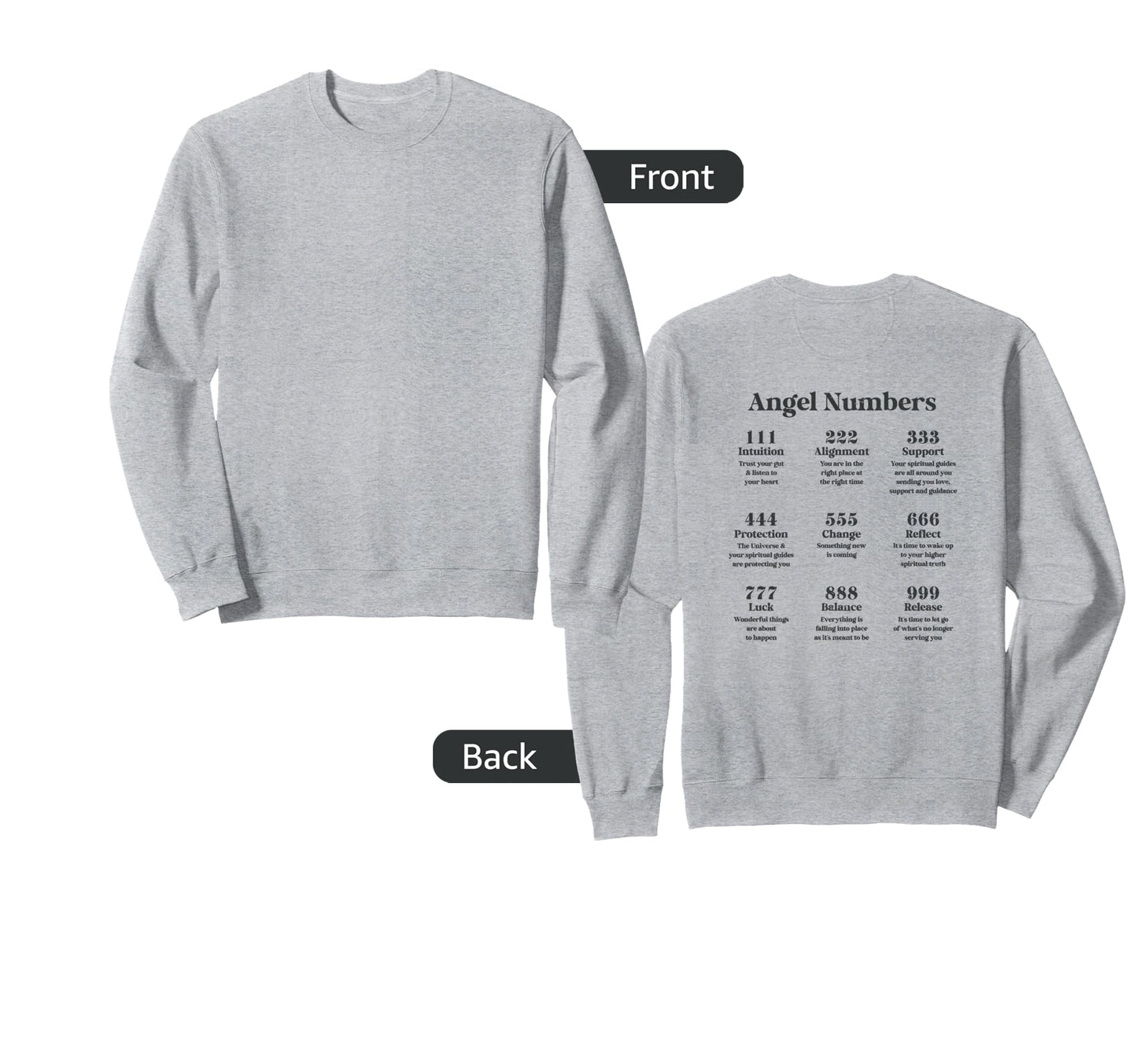 Angel Numbers Angel Energy Y2K Sweatshirt - Aesthetic Graphic for Adults - T-Shirt, Sweatshirt, Hoodie