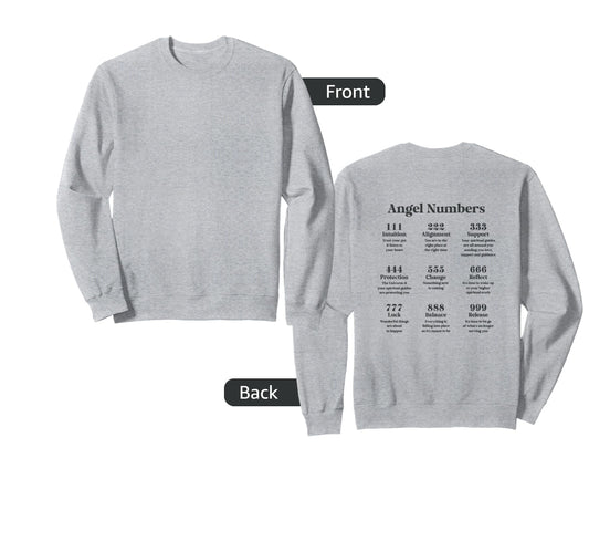 Angel Numbers Angel Energy Y2K Sweatshirt - Aesthetic Graphic for Adults - T-Shirt, Sweatshirt, Hoodie