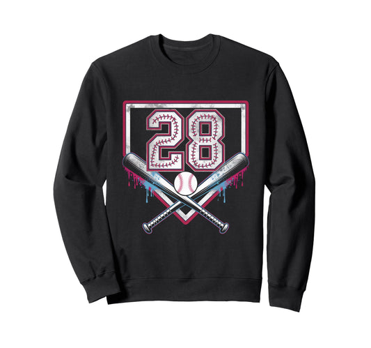 28Th Birthday Baseball Home Ice Sweatshirt - Unique Graphic Men Women - T-Shirt, Sweatshirt, Hoodie