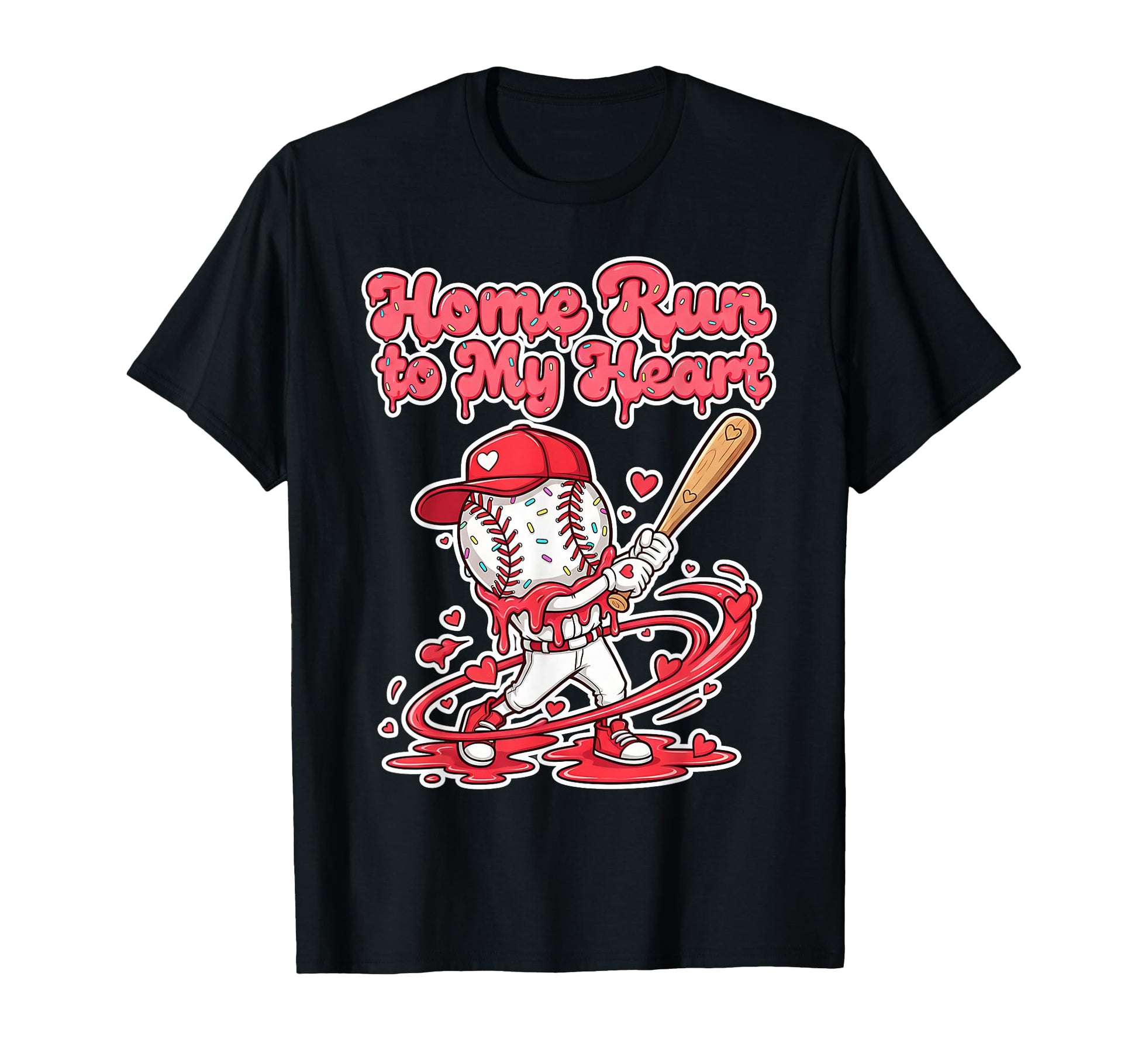 Baseball Drip Ice Cream Valentine Home T-Shirt - Aesthetic Graphic Unisex - T-Shirt, Sweatshirt, Hoodie