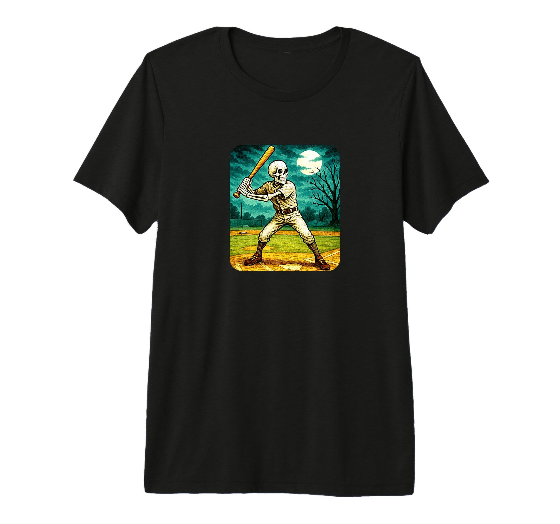 Skeleton Baseball Player Batter Field T-Shirt - Novelty Apparel Unisex - T-Shirt, Sweatshirt, Hoodie