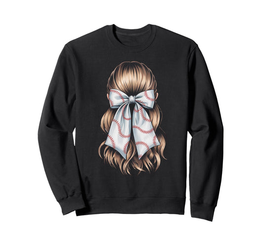 Baseball Coquette Bow Baseball Mom Sweatshirt - Graphic Print Unisex - T-Shirt, Sweatshirt, Hoodie