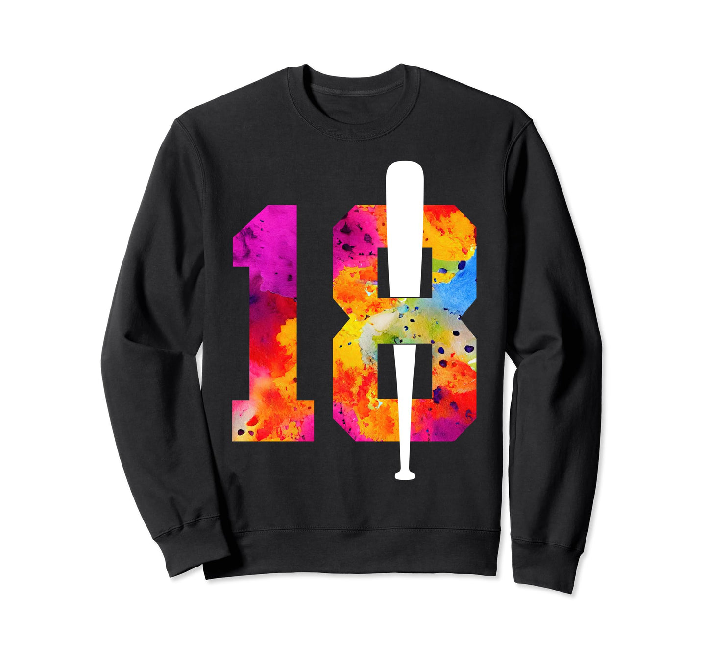 Number 18 Years Baseball 18Th Sweatshirt - Novelty Apparel for Adults - T-Shirt, Sweatshirt, Hoodie