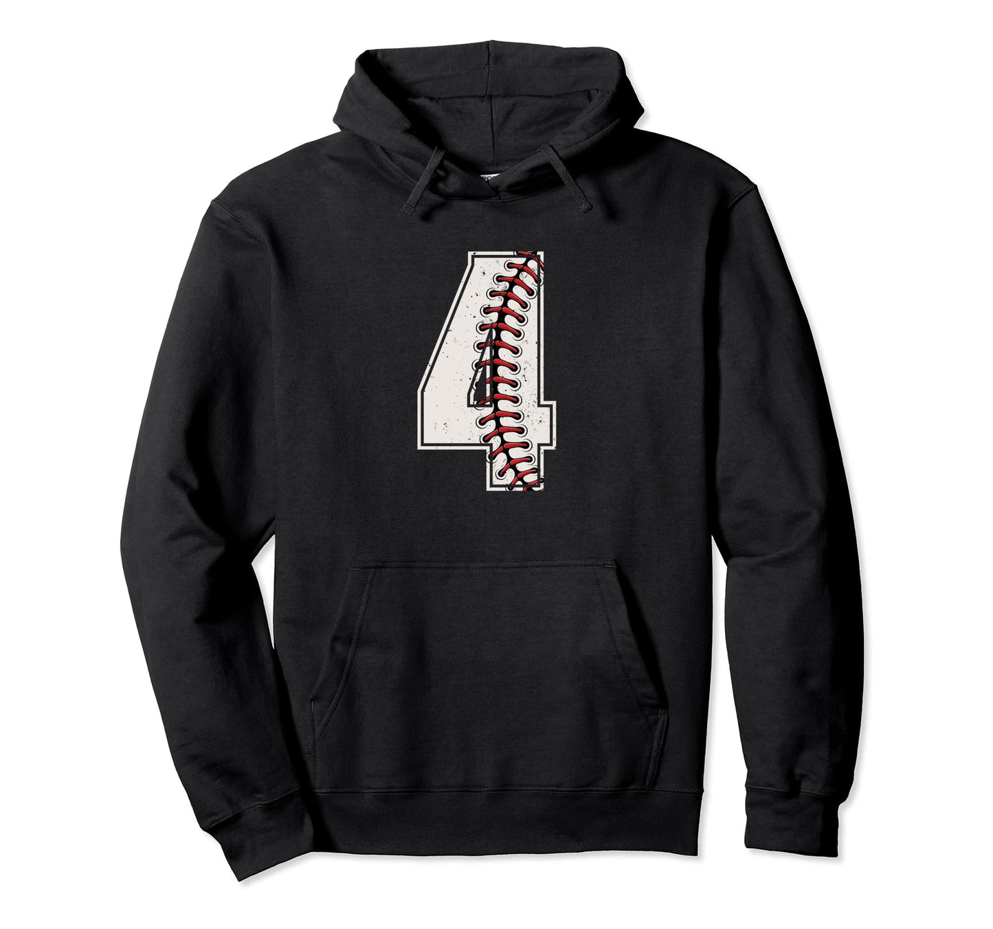 Baseball Player Number 4 Four Hoodie - Aesthetic Graphic for Adults - T-Shirt, Sweatshirt, Hoodie