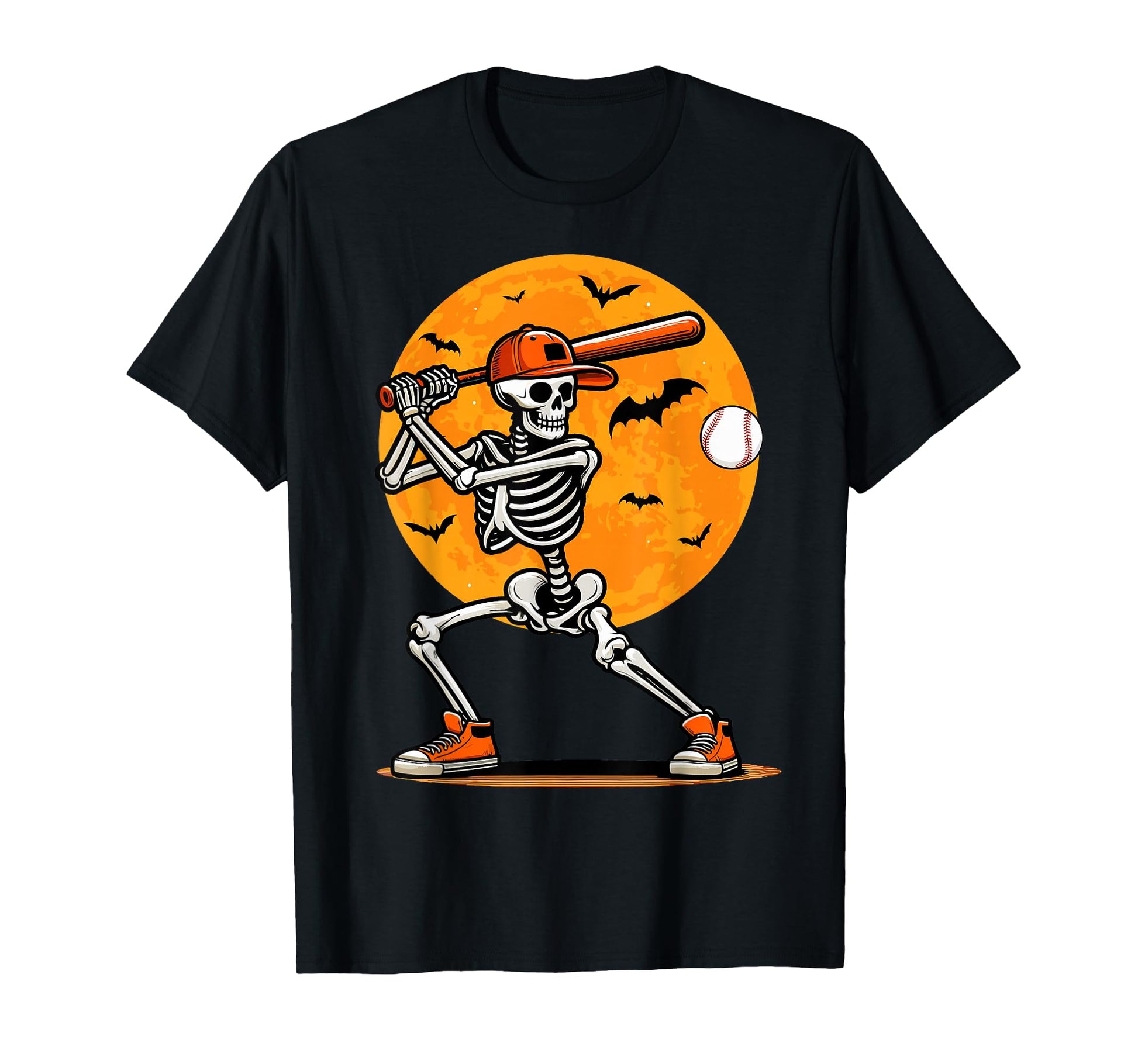 Baseball Skeleton Spooky Halloween T-Shirt - Streetwear Style Unisex - T-Shirt, Sweatshirt, Hoodie