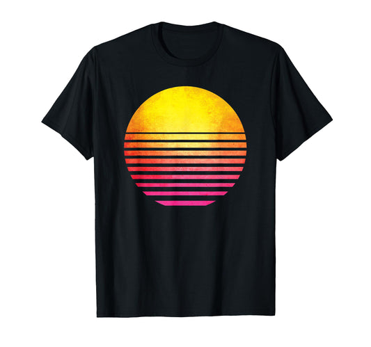 80S Sunset Vaporwave Synthwave Outrun T-Shirt - Unique Graphic for Adults - T-Shirt, Sweatshirt, Hoodie