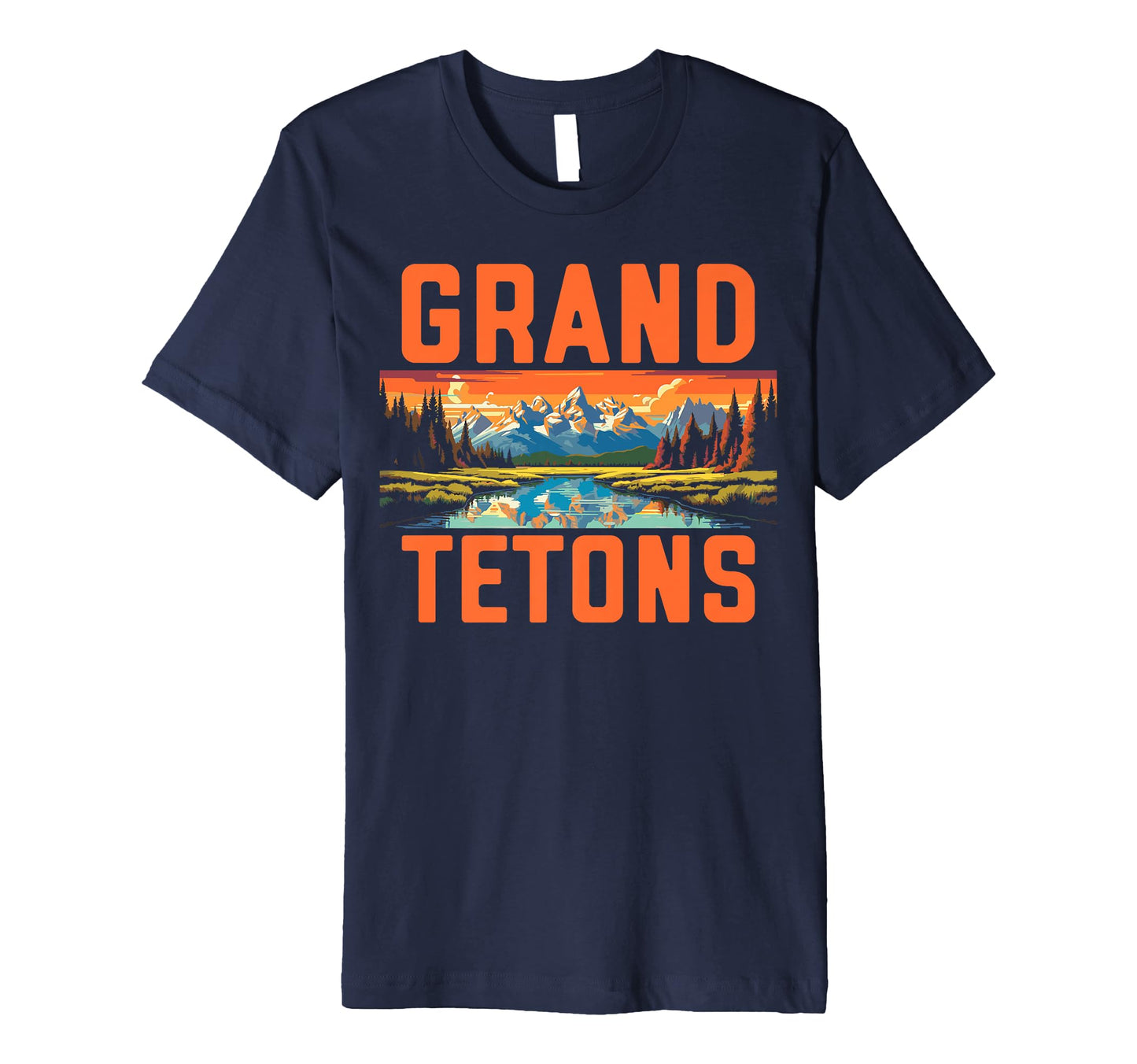 Grand Tetons National Park Art T-Shirt - Minimalist Print for Adults - T-Shirt, Sweatshirt, Hoodie