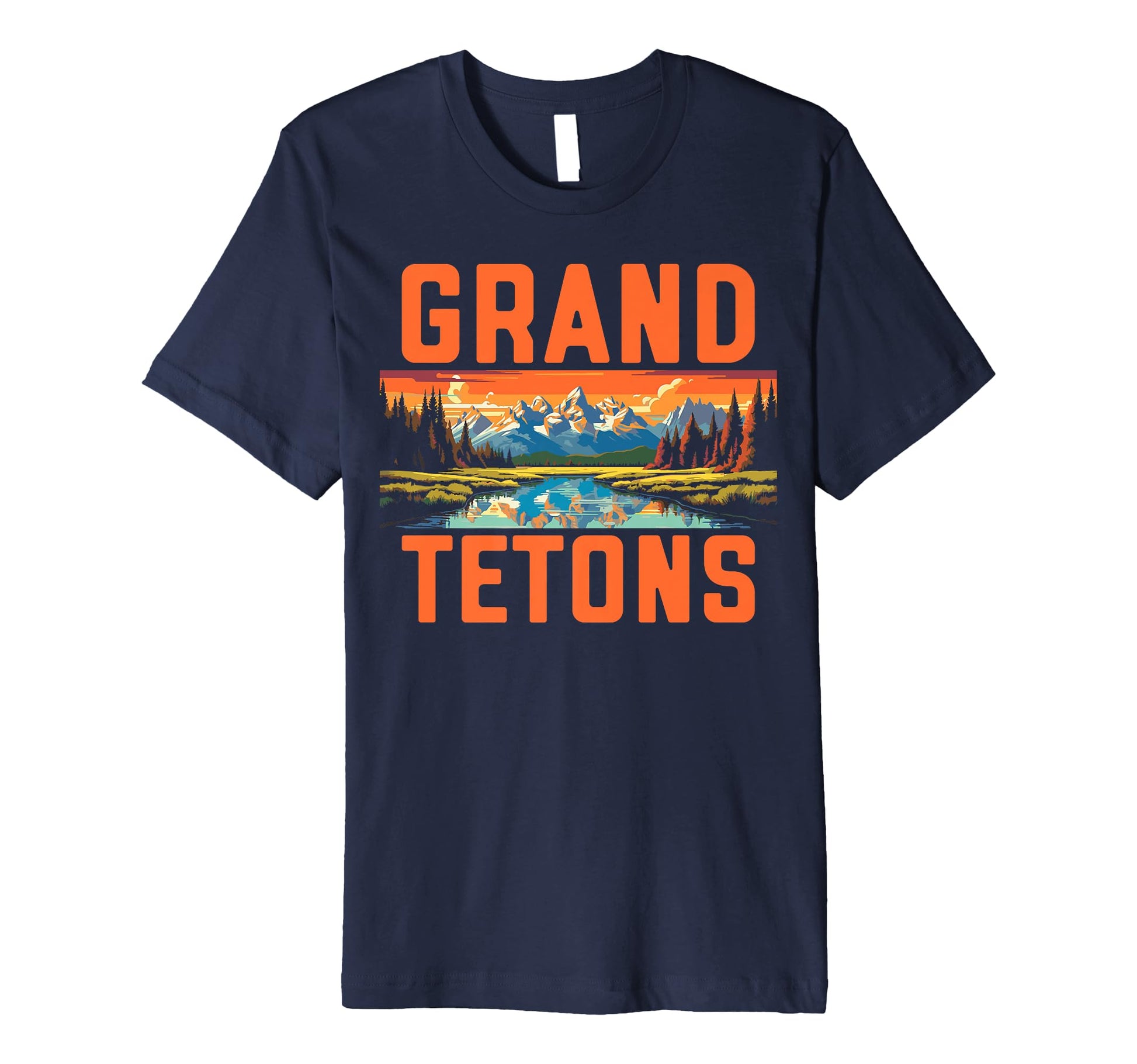 Grand Tetons National Park Art T-Shirt - Minimalist Print for Adults - T-Shirt, Sweatshirt, Hoodie