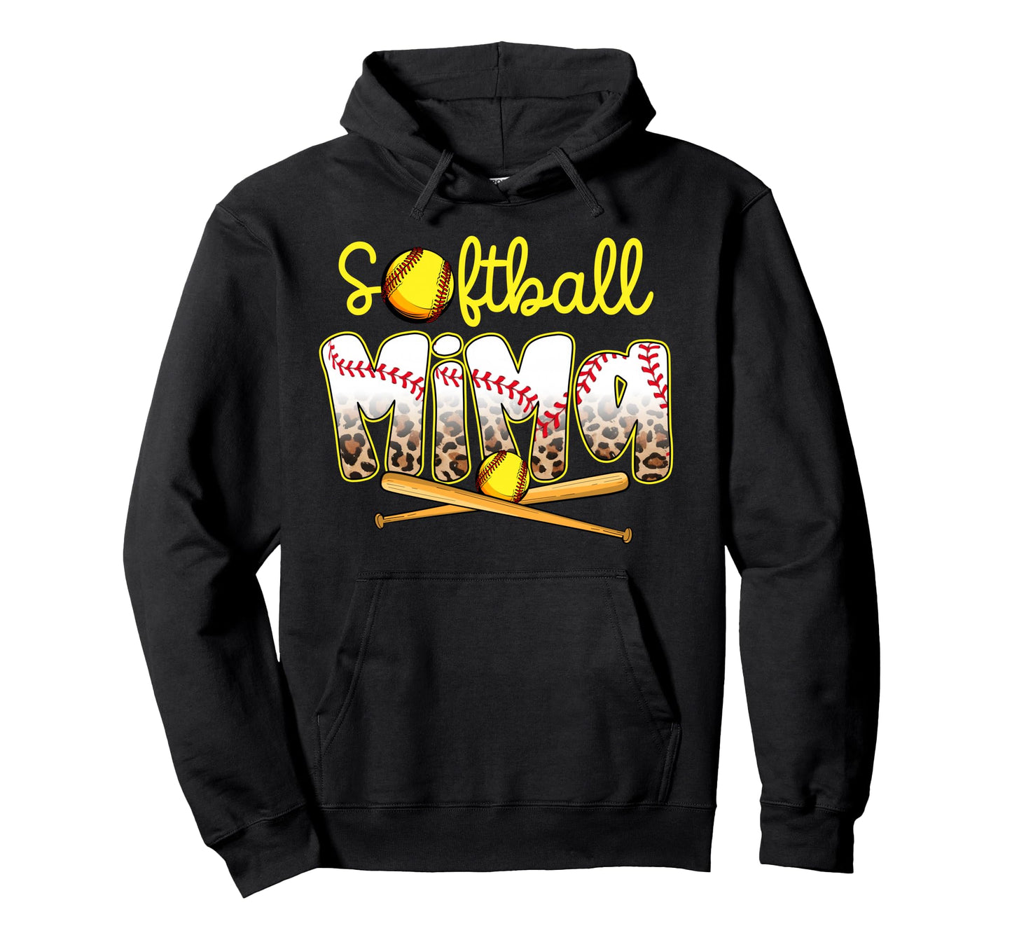 Softball Mima Leopard Mothers Day Hoodie - Aesthetic Graphic Unisex - T-Shirt, Sweatshirt, Hoodie