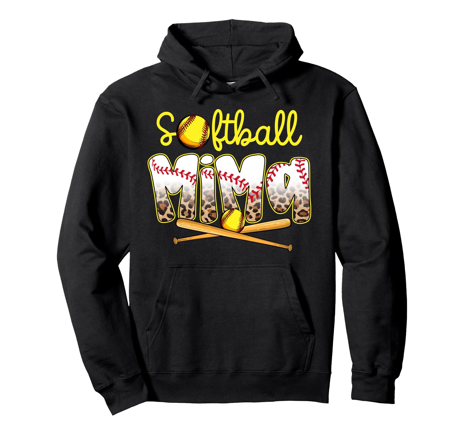 Softball Mima Leopard Mothers Day Hoodie - Aesthetic Graphic Unisex - T-Shirt, Sweatshirt, Hoodie