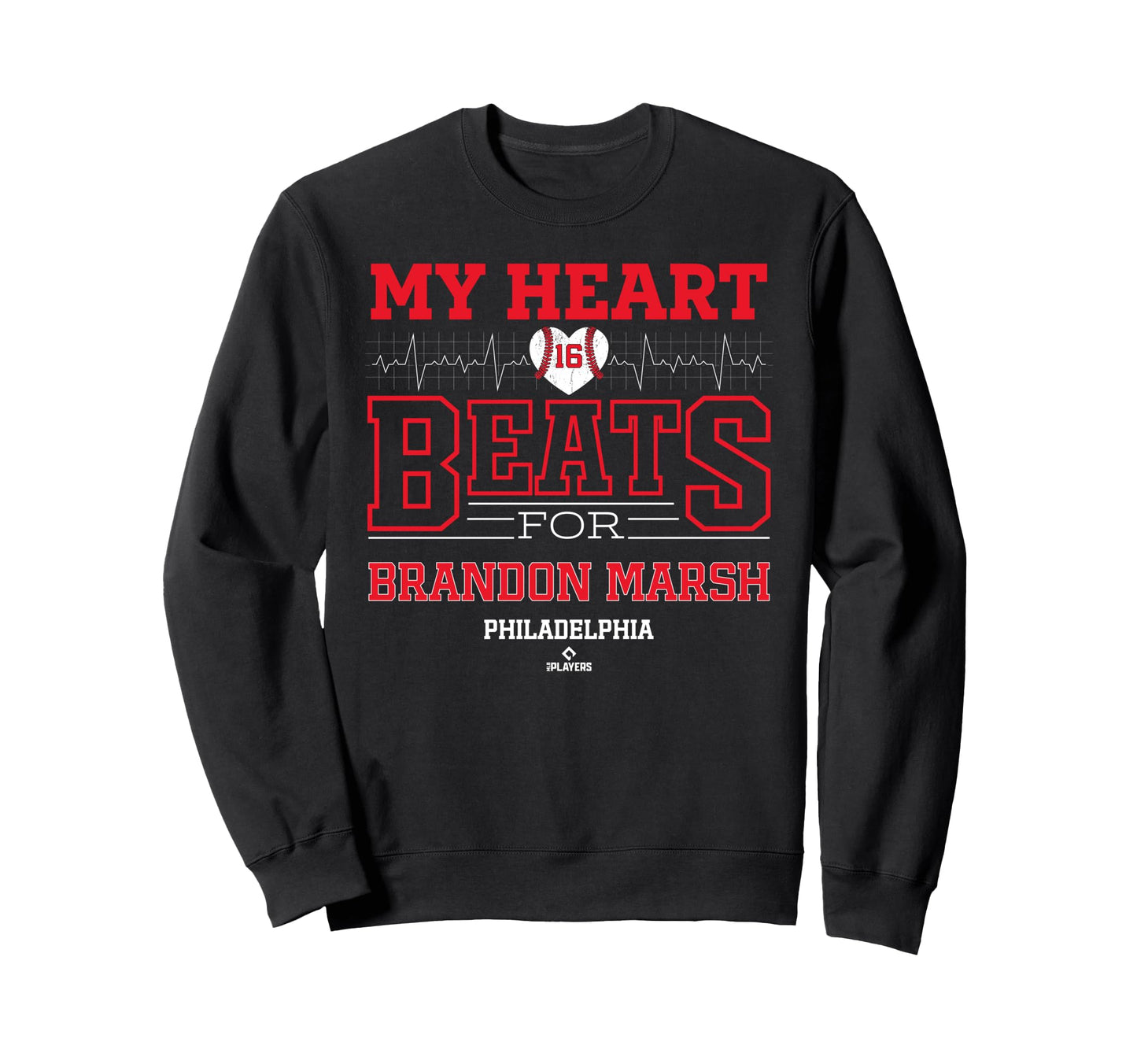 My Heart Beats Brandon Marsh Sweatshirt - Unique Graphic for Adults - T-Shirt, Sweatshirt, Hoodie