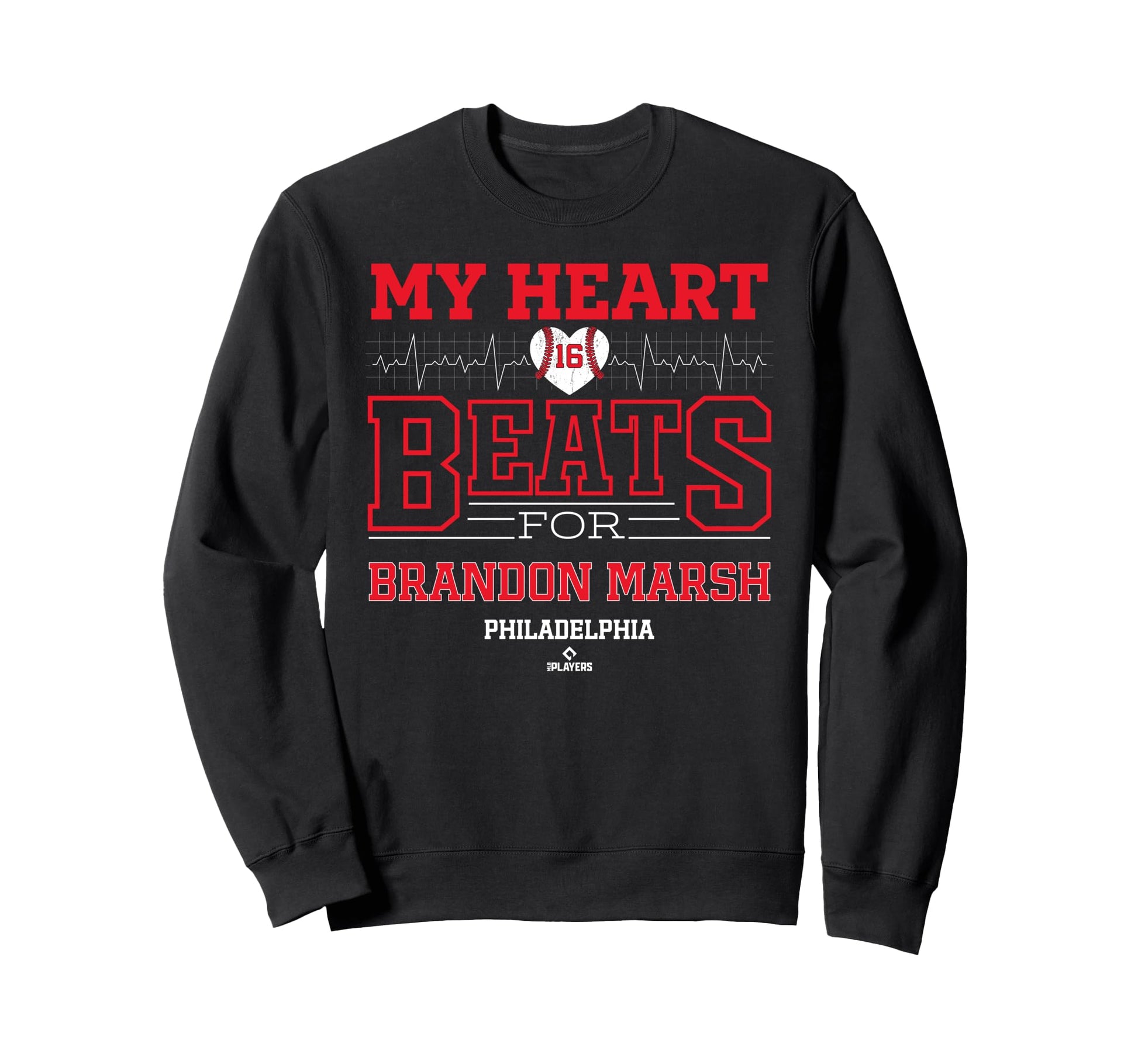 My Heart Beats Brandon Marsh Sweatshirt - Unique Graphic for Adults - T-Shirt, Sweatshirt, Hoodie