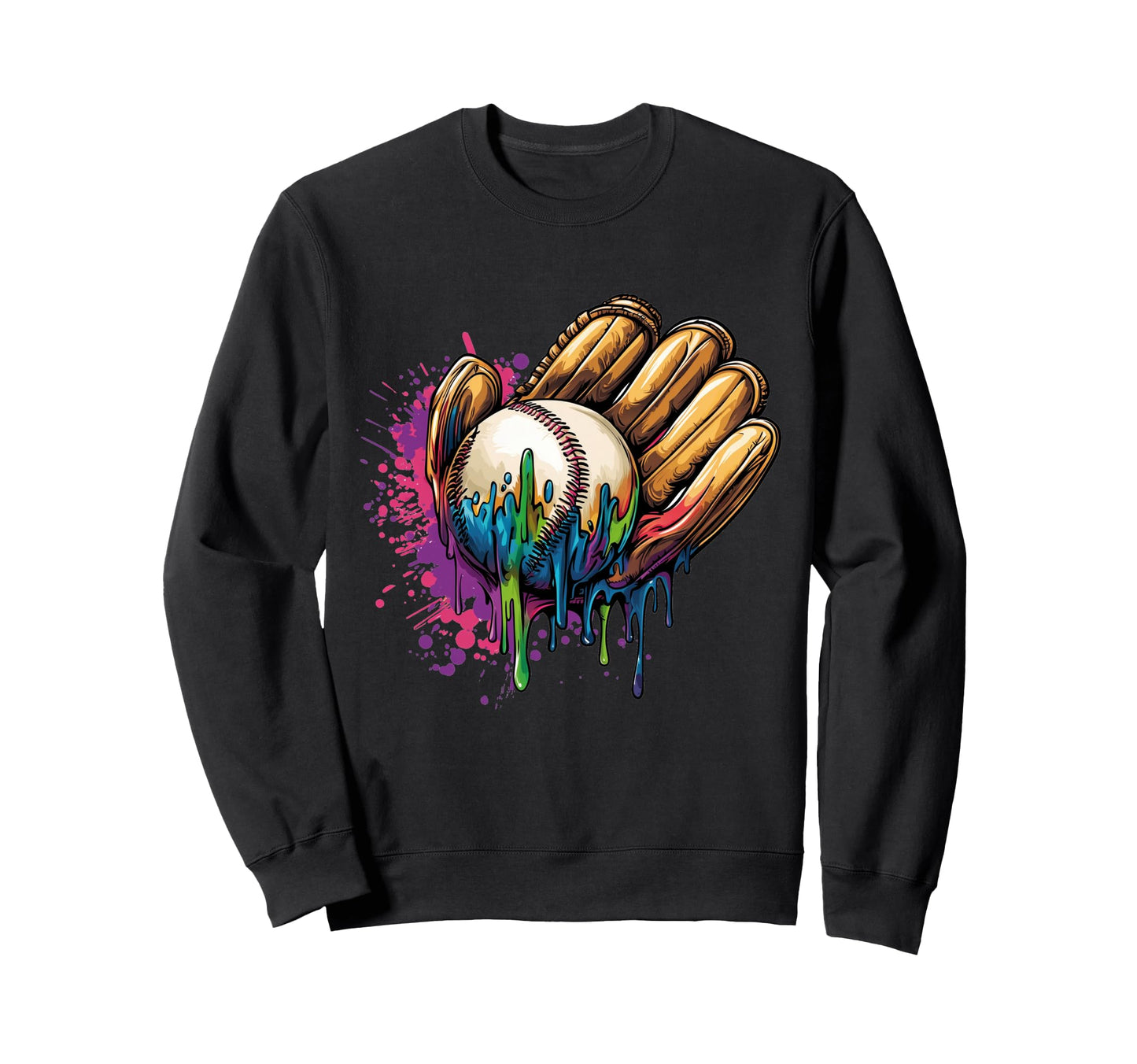 Baseball Glove Drip Funny Sweatshirt - Custom Art Print Men Women - T-Shirt, Sweatshirt, Hoodie