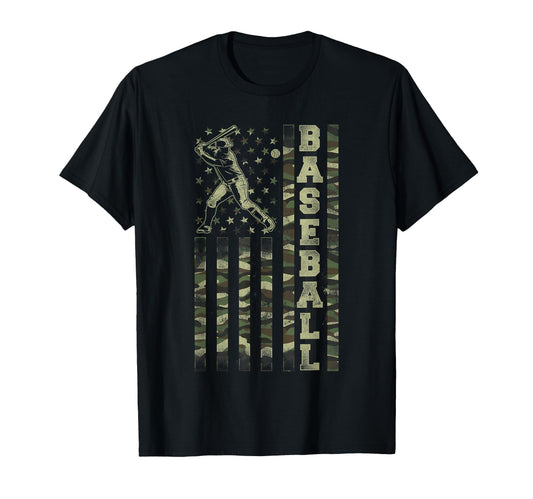 Baseball Fan Usa American Flag Camo T-Shirt - Streetwear Style Men Women - T-Shirt, Sweatshirt, Hoodie