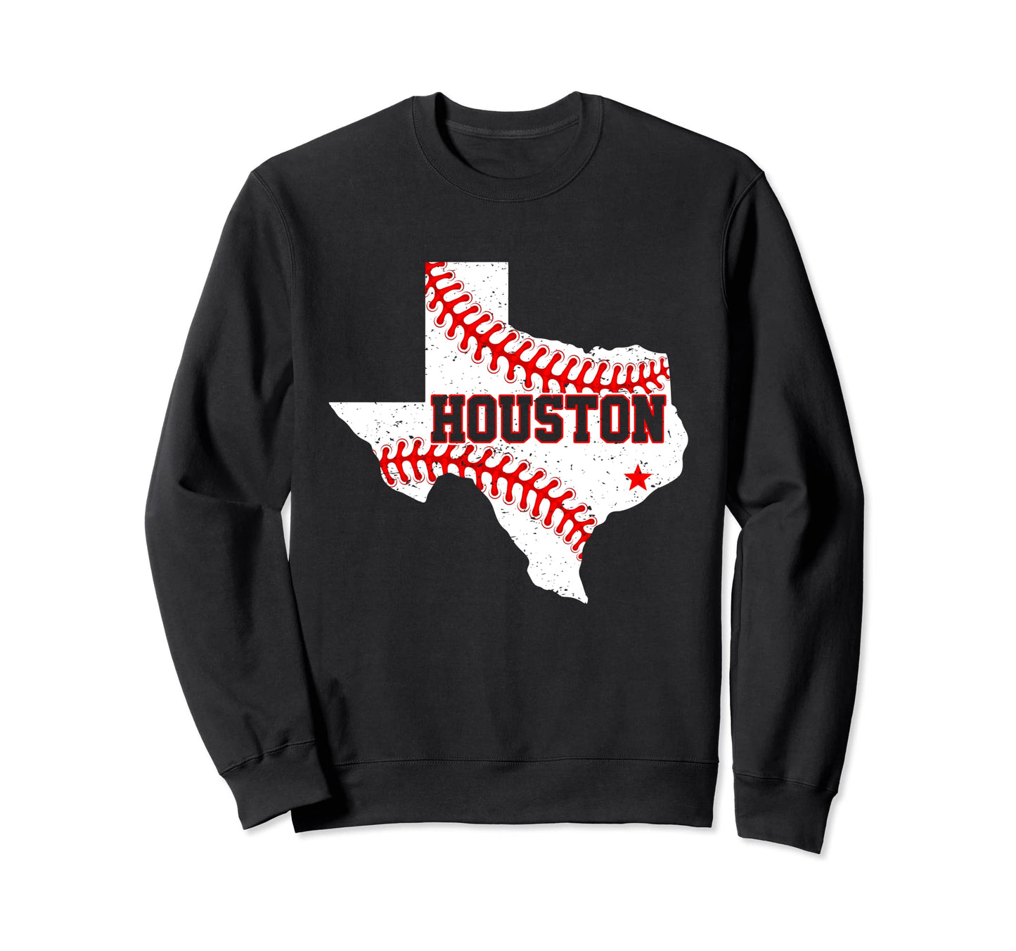Houston Distressed Baseball Lover Sweatshirt - Aesthetic Graphic Men Women - T-Shirt, Sweatshirt, Hoodie