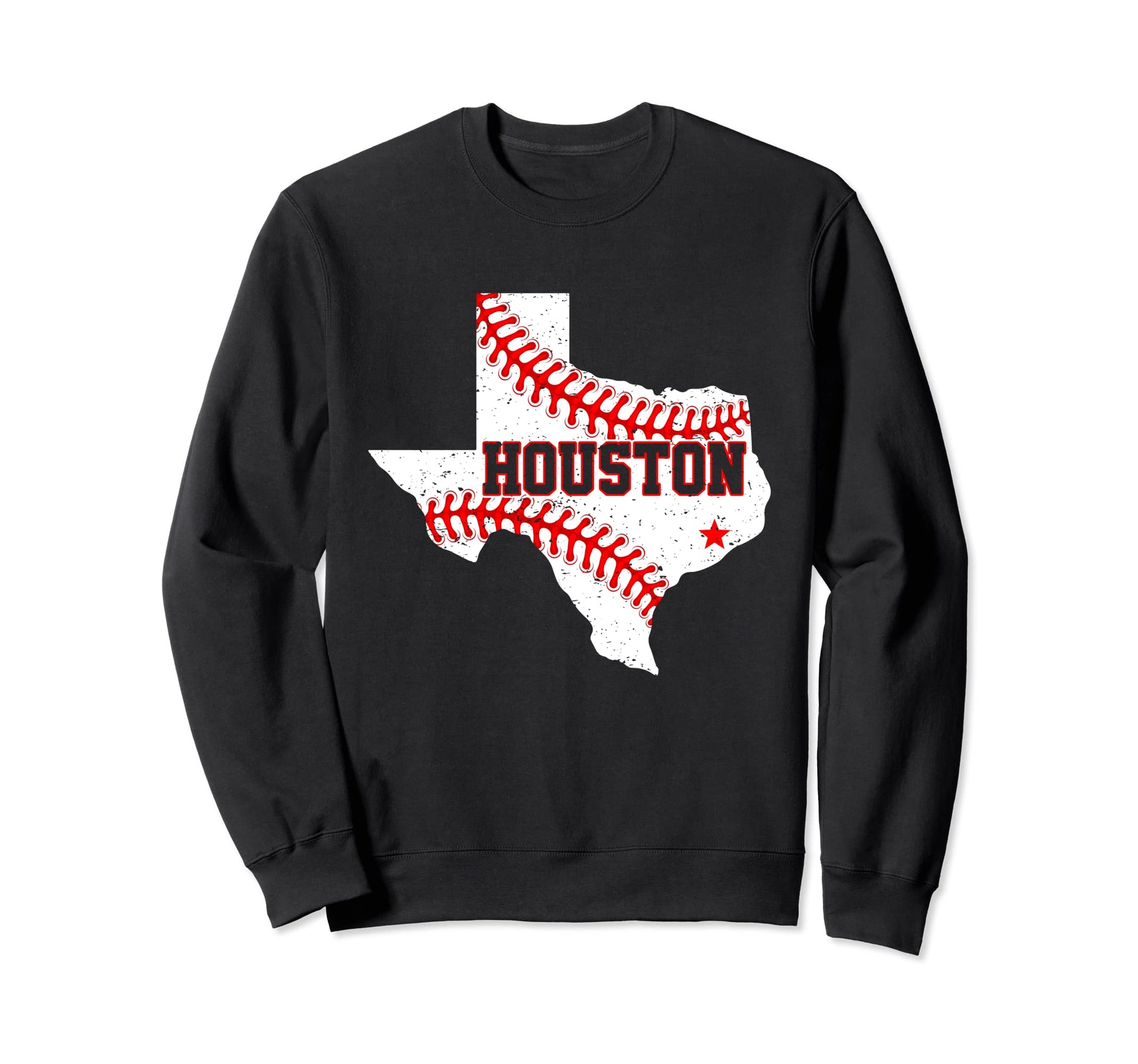 Houston Distressed Baseball Lover Sweatshirt - Aesthetic Graphic Men Women - T-Shirt, Sweatshirt, Hoodie