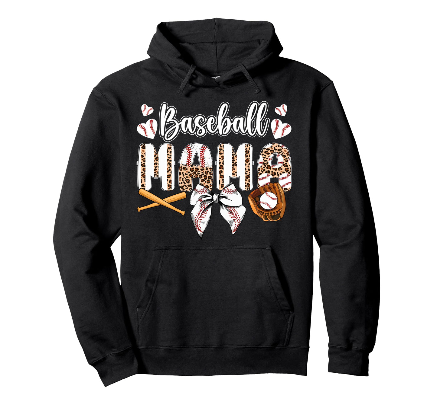 Baseball Mama Coquette Baseball Hoodie - Casual Everyday Wear Men Women - T-Shirt, Sweatshirt, Hoodie