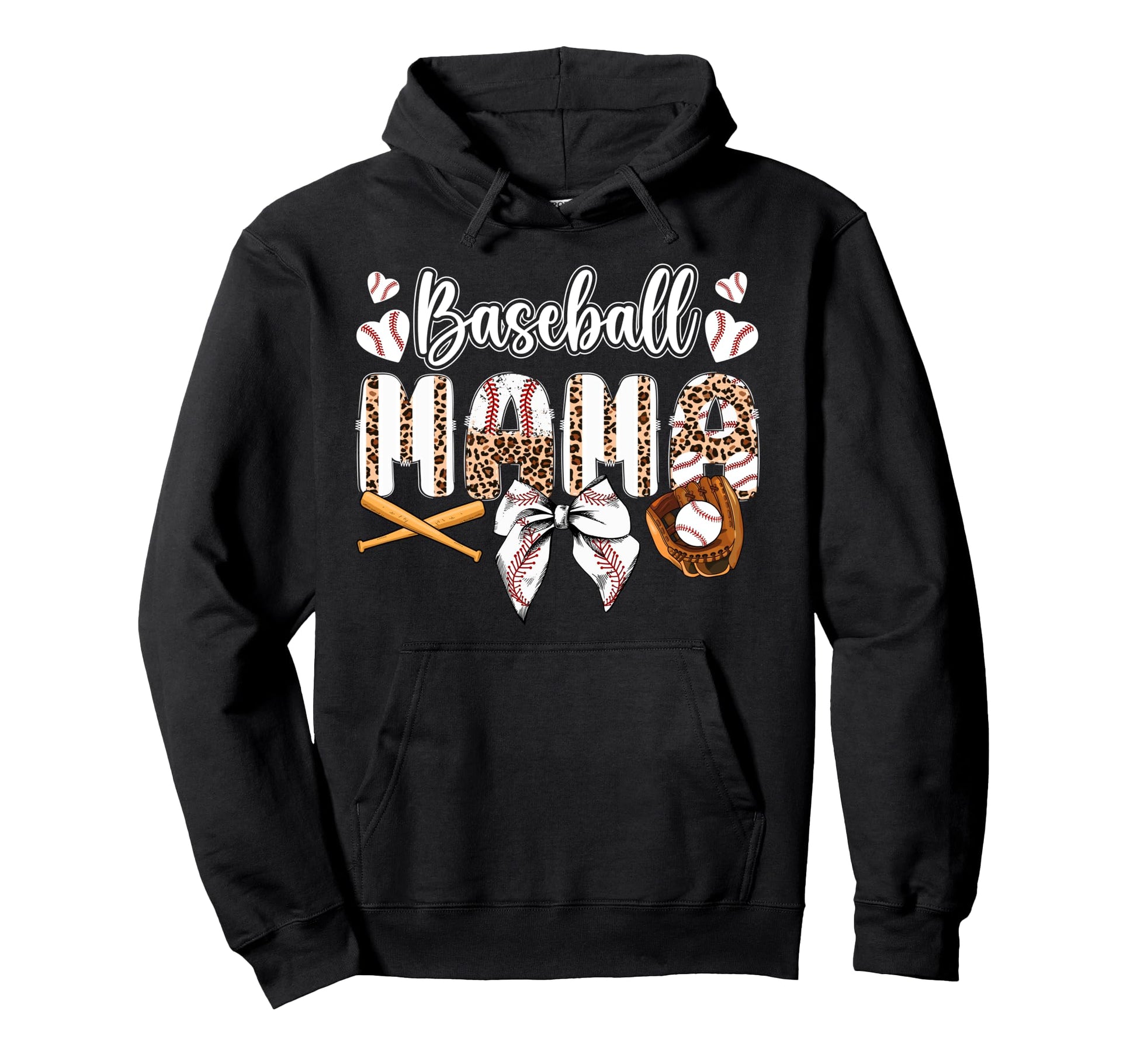 Baseball Mama Coquette Baseball Hoodie - Casual Everyday Wear Men Women - T-Shirt, Sweatshirt, Hoodie