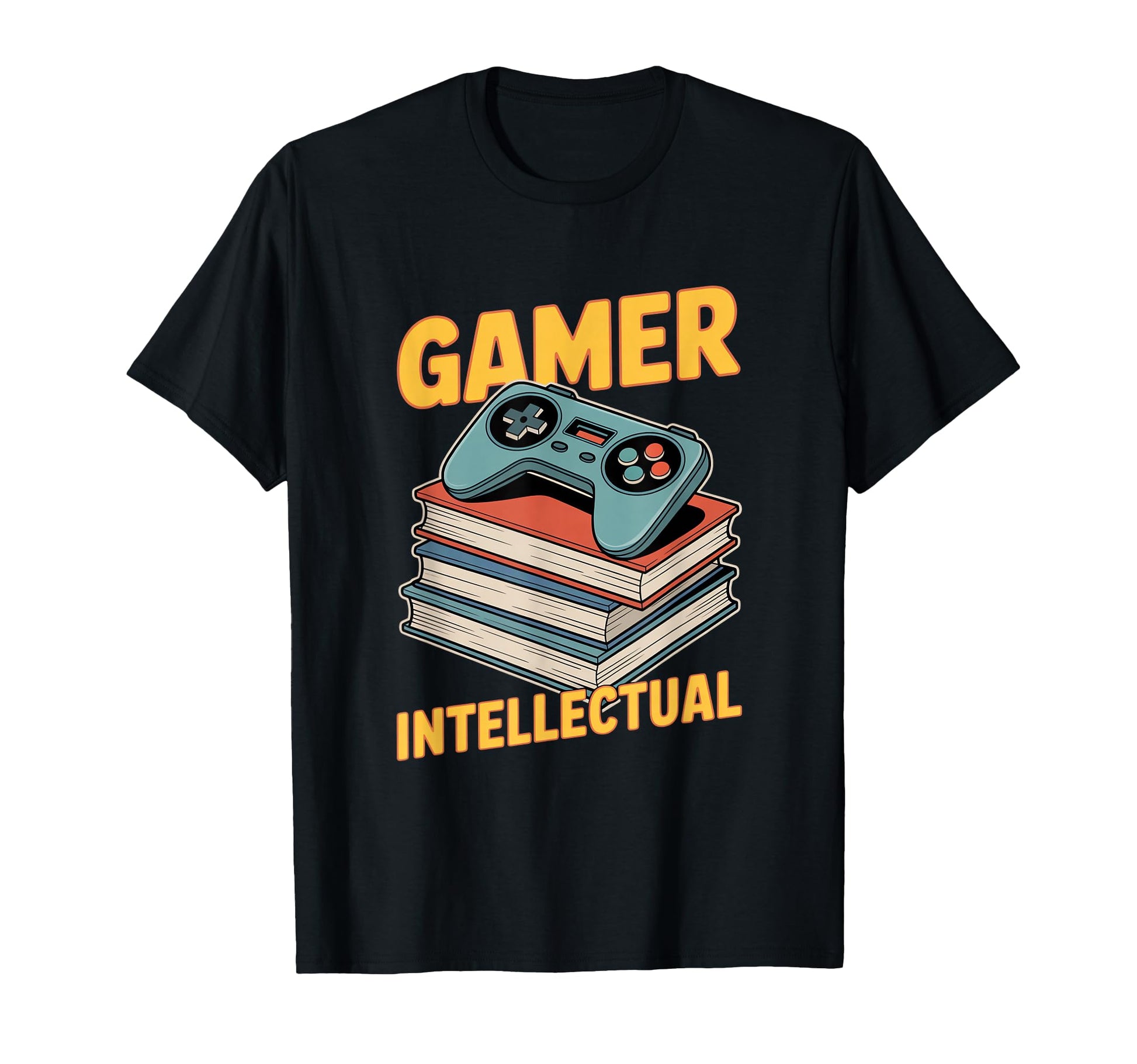Gamer Intellectual Controller Books T-Shirt - Aesthetic Graphic for Adults - T-Shirt, Sweatshirt, Hoodie