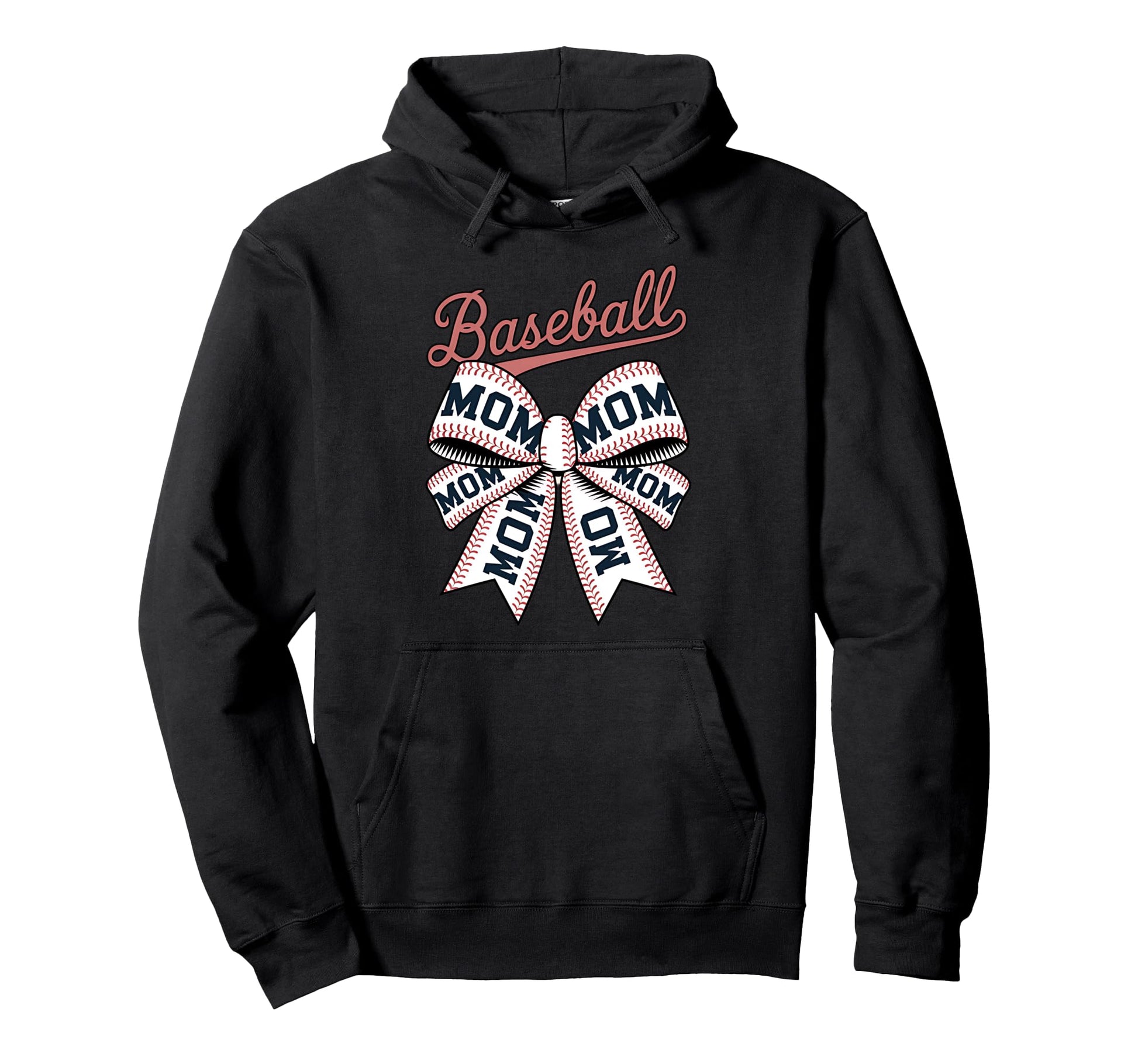 Baseball Mom Coquette Bow Hoodie - Fun Novelty Design Unisex - T-Shirt, Sweatshirt, Hoodie