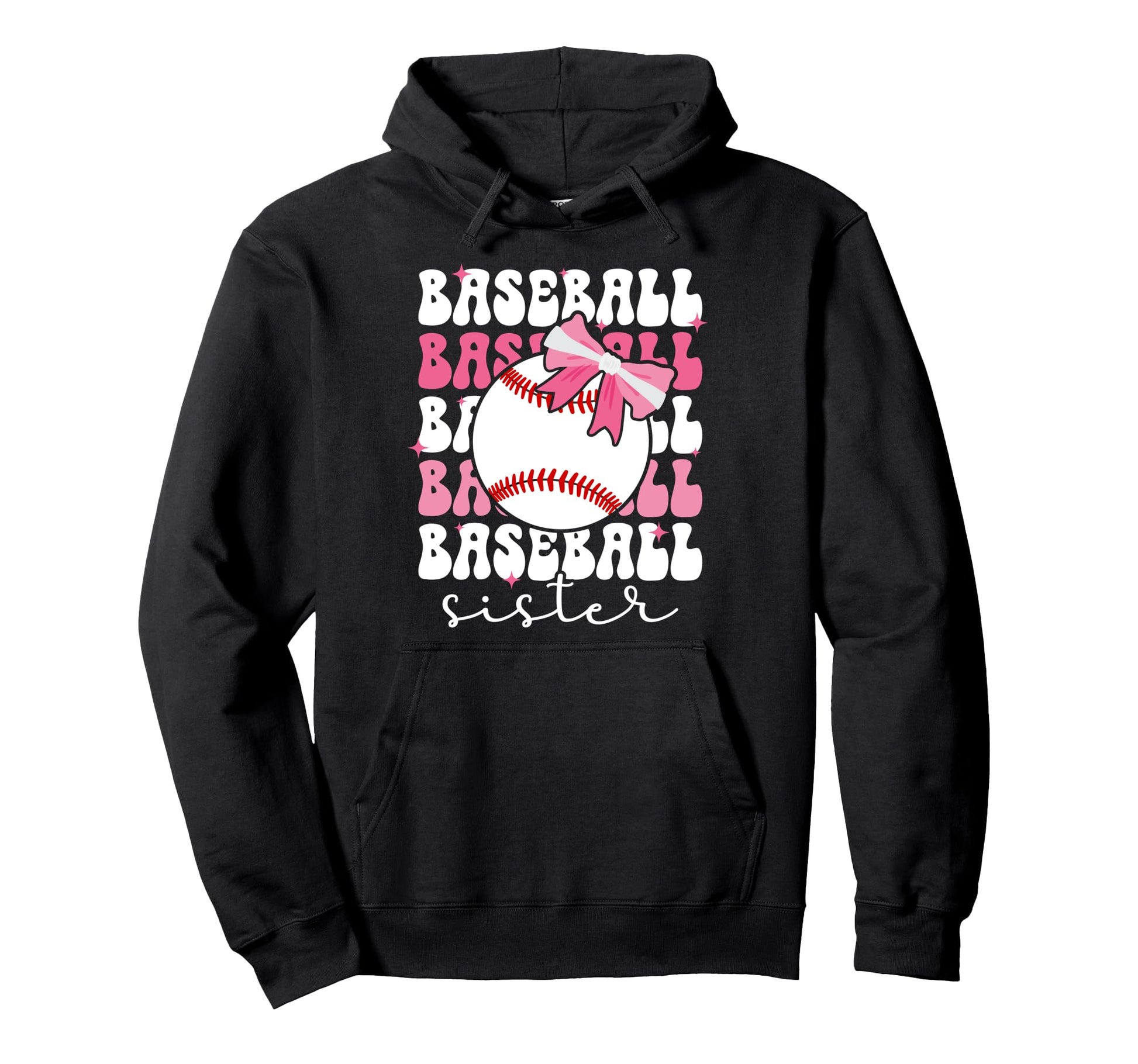 Baseball Sister Bow Baseball Players Hoodie - Unique Graphic for Adults - T-Shirt, Sweatshirt, Hoodie