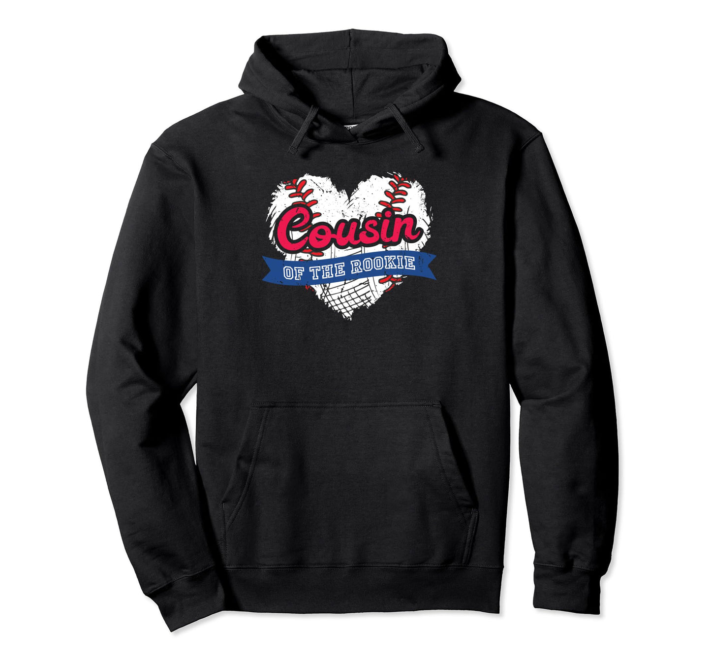 Cousin Rookie Baseball Crew Love Heart Hoodie - Custom Art Print Men Women - T-Shirt, Sweatshirt, Hoodie