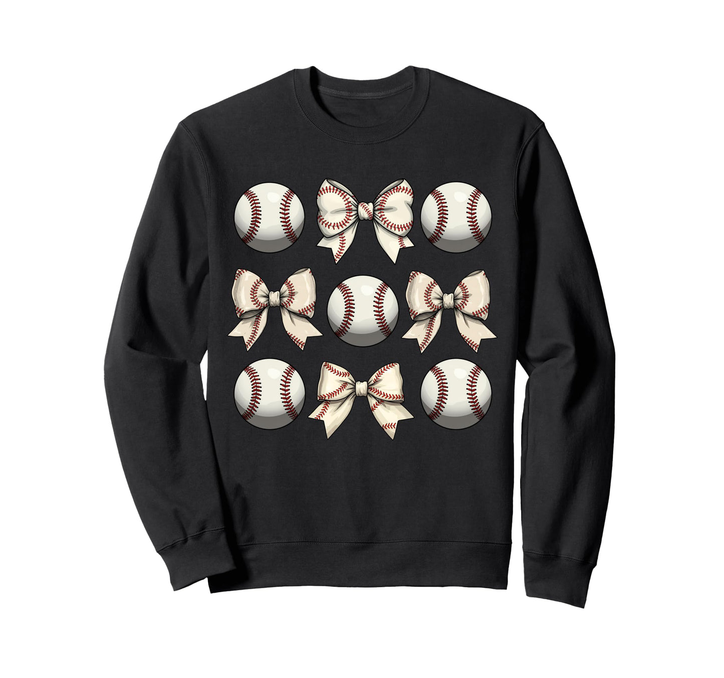 Baseball Coquette Bow Mothers Day Sweatshirt - Graphic Print Men Women - T-Shirt, Sweatshirt, Hoodie