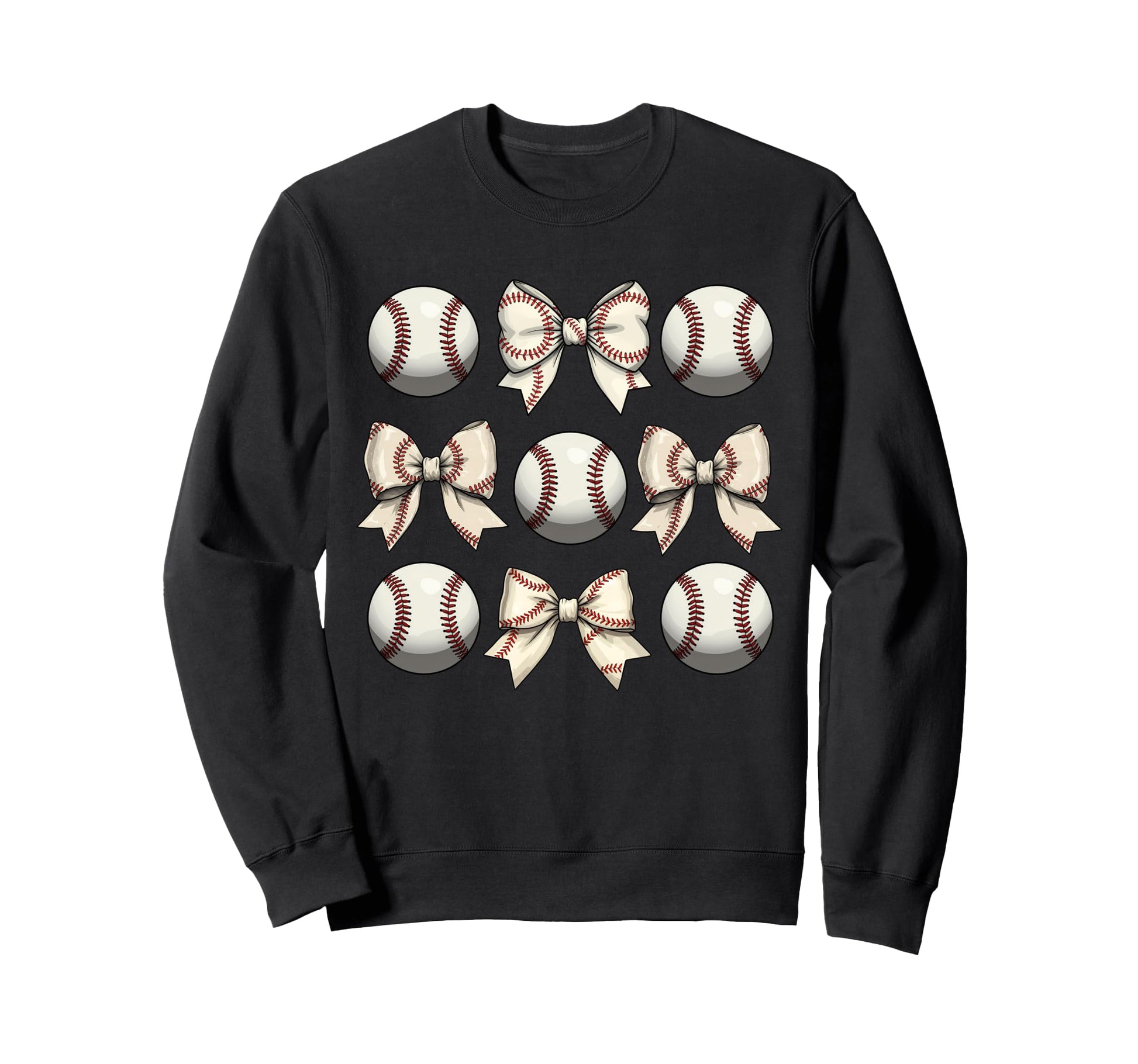 Baseball Coquette Bow Mothers Day Sweatshirt - Graphic Print Men Women - T-Shirt, Sweatshirt, Hoodie