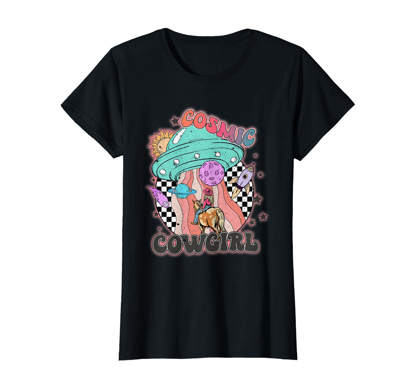Ufo Cowgirls Horse Western Cosmos T-Shirt - Streetwear Style Unisex - T-Shirt, Sweatshirt, Hoodie
