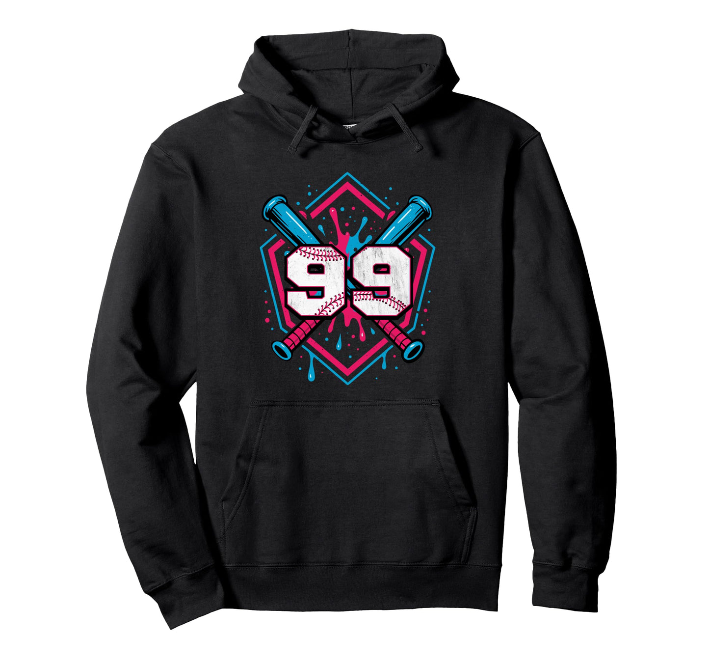 Baseball 99 Year Old Ice Cream Drip Hoodie - Custom Art Print for Adults - T-Shirt, Sweatshirt, Hoodie