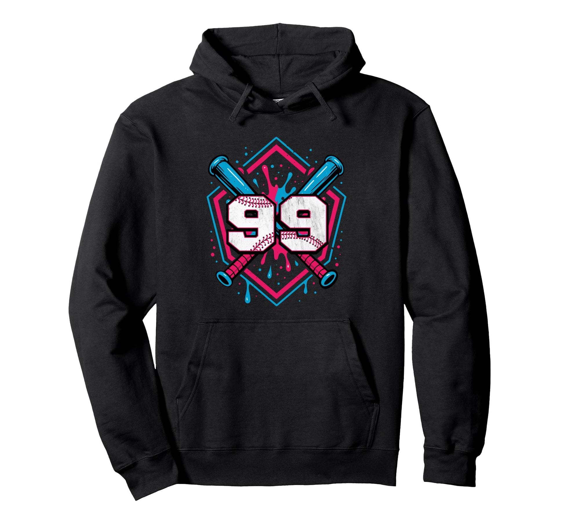 Baseball 99 Year Old Ice Cream Drip Hoodie - Custom Art Print for Adults - T-Shirt, Sweatshirt, Hoodie