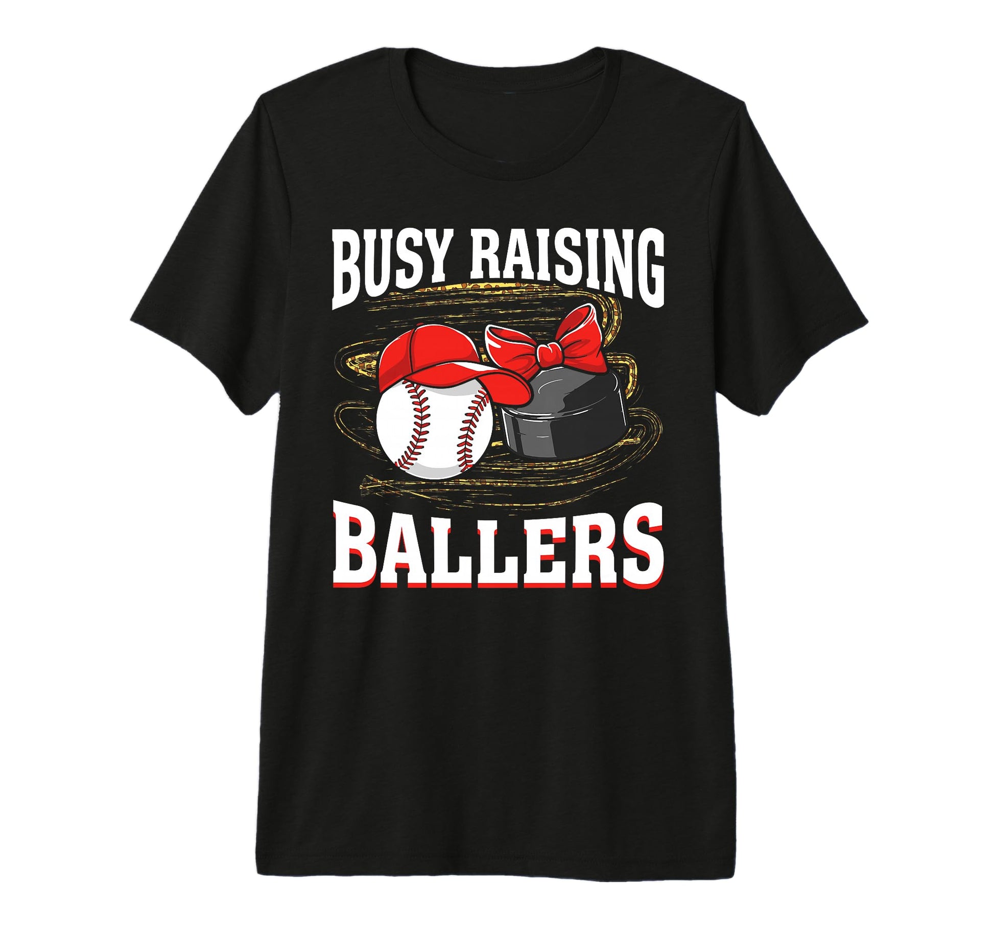 Busy Raising Ballers Baseball Hockey Mom T-Shirt - Minimalist Print Unisex - T-Shirt, Sweatshirt, Hoodie