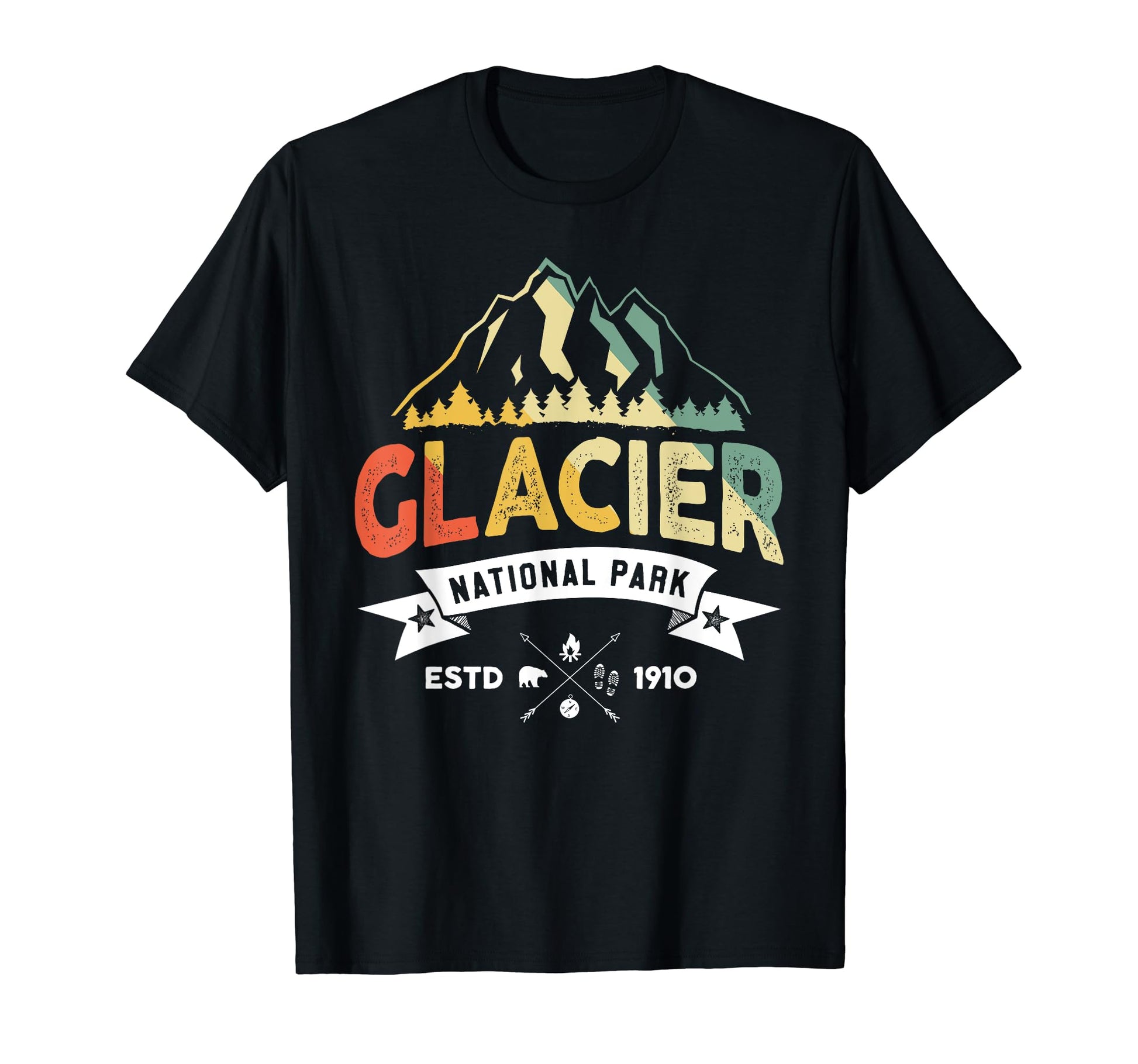 Glacier National Park T-Shirt - Fun Novelty Design for Adults - T-Shirt, Sweatshirt, Hoodie
