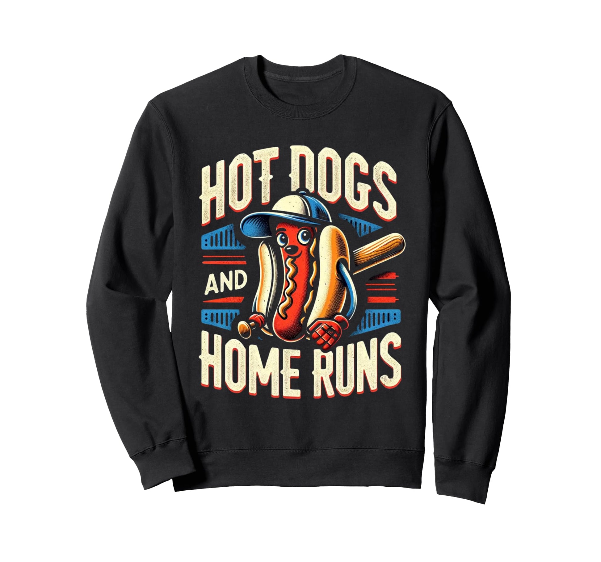 Hotdogs And Homeruns Hotdog Sweatshirt - Casual Everyday Wear for Adults - T-Shirt, Sweatshirt, Hoodie