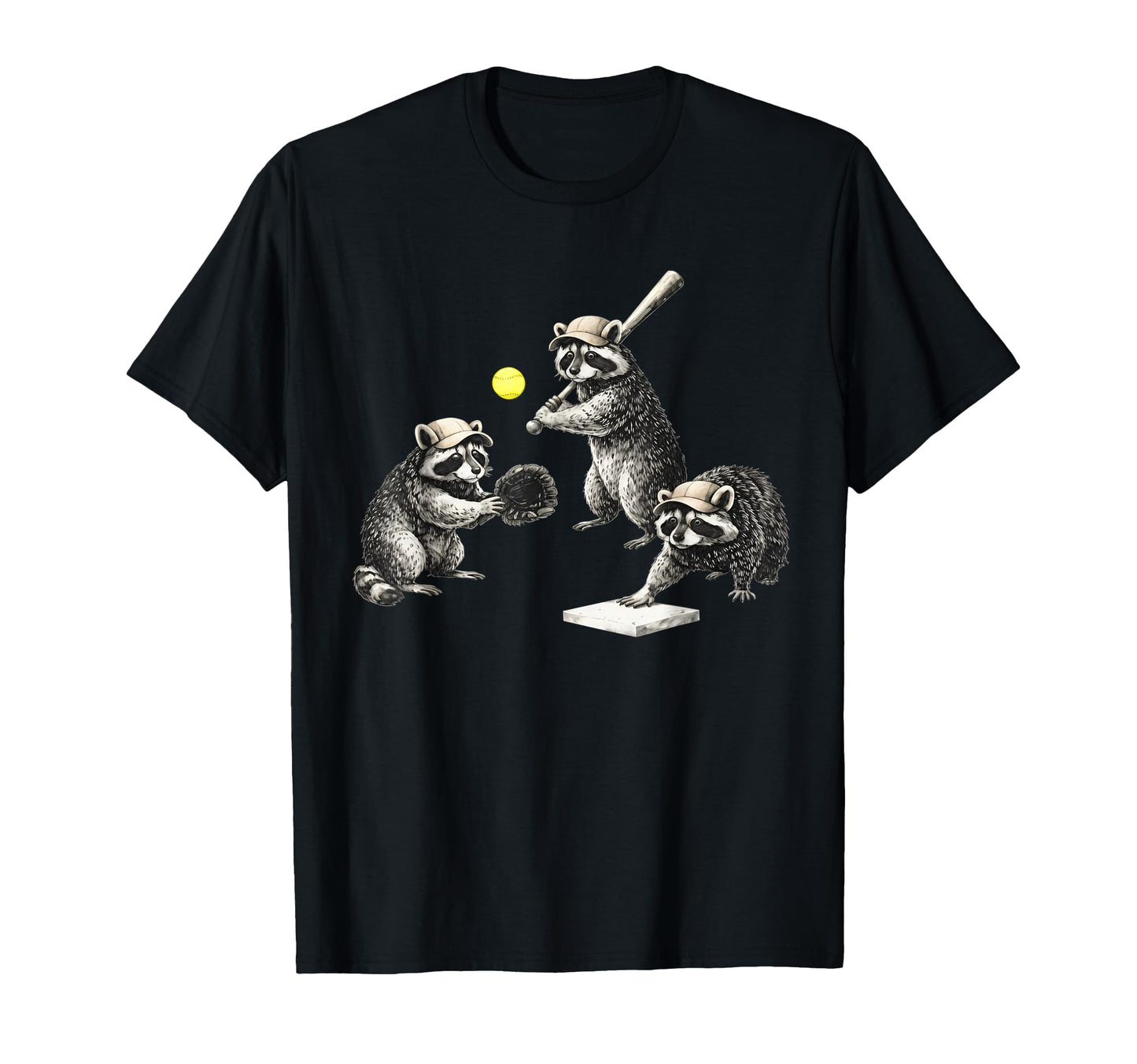 Raccoon Baseball Team Sports Meme T-Shirt - Fun Novelty Design Unisex - T-Shirt, Sweatshirt, Hoodie