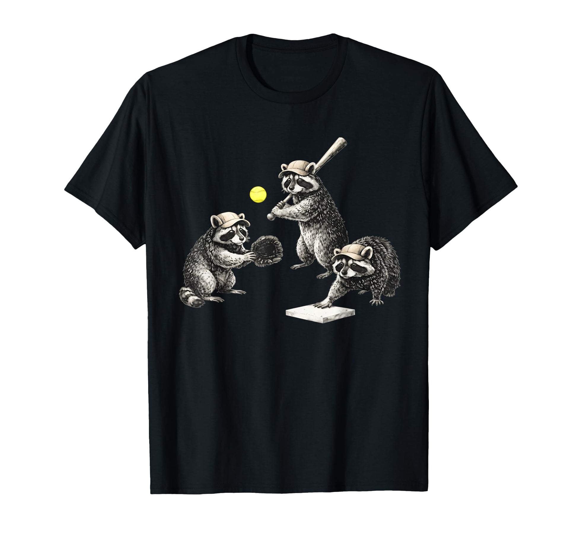 Raccoon Baseball Team Sports Meme T-Shirt - Fun Novelty Design Unisex - T-Shirt, Sweatshirt, Hoodie