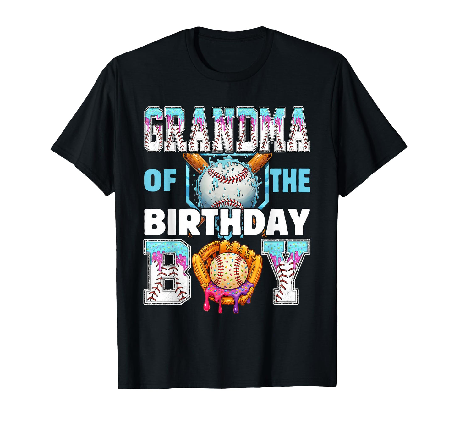 Baseball Ice Cream Drip Grandma T-Shirt - Aesthetic Graphic for Adults - T-Shirt, Sweatshirt, Hoodie