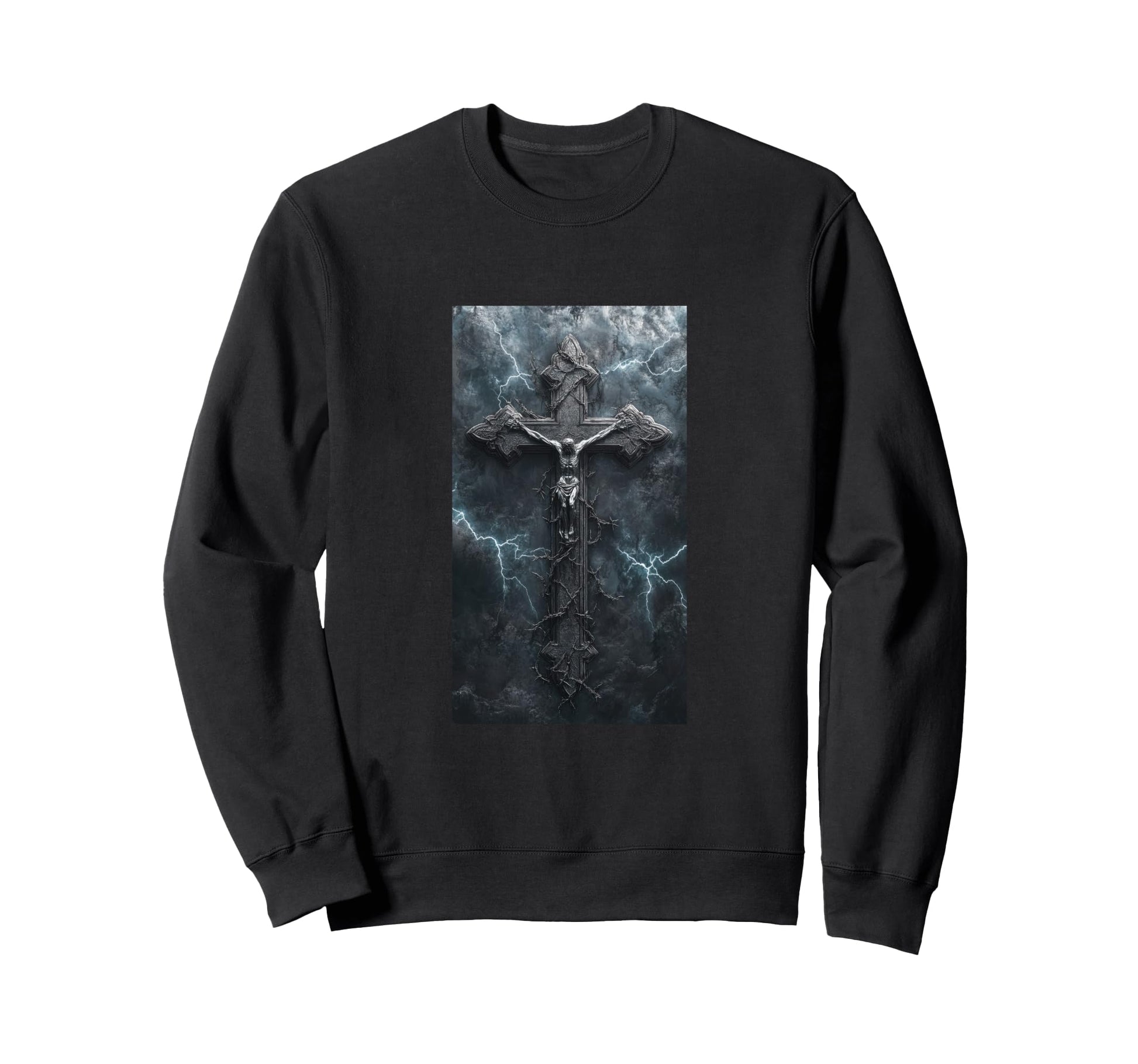 Gothic Cross Grunge Aesthetic Y2K Sweatshirt - Graphic Print Men Women - T-Shirt, Sweatshirt, Hoodie