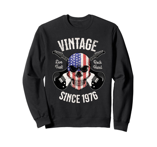 50Th Birthday Guitar Rock And Roll Sweatshirt - Aesthetic Graphic Unisex - T-Shirt, Sweatshirt, Hoodie