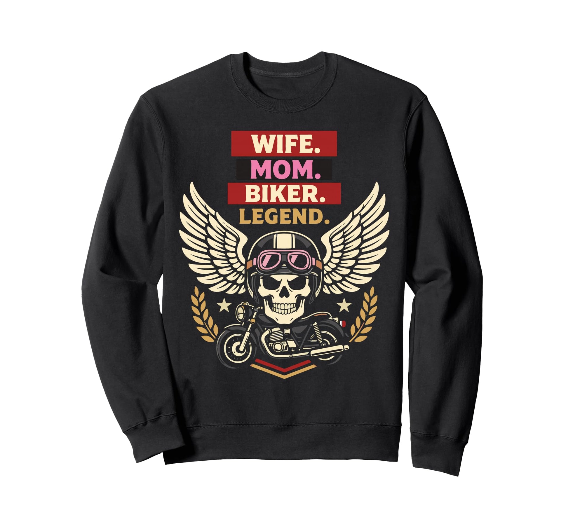 Motorcycle Biker Wife Mom Wife Mom Sweatshirt - Streetwear Style for Adults - T-Shirt, Sweatshirt, Hoodie