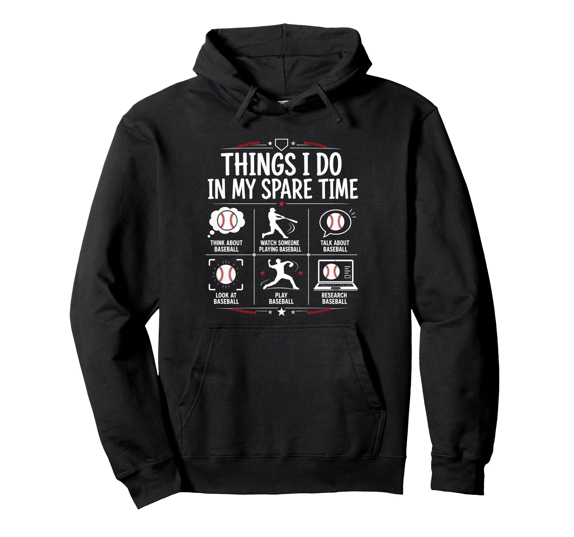 Funny Baseball Player Joke Hoodie - Casual Everyday Wear Unisex - T-Shirt, Sweatshirt, Hoodie