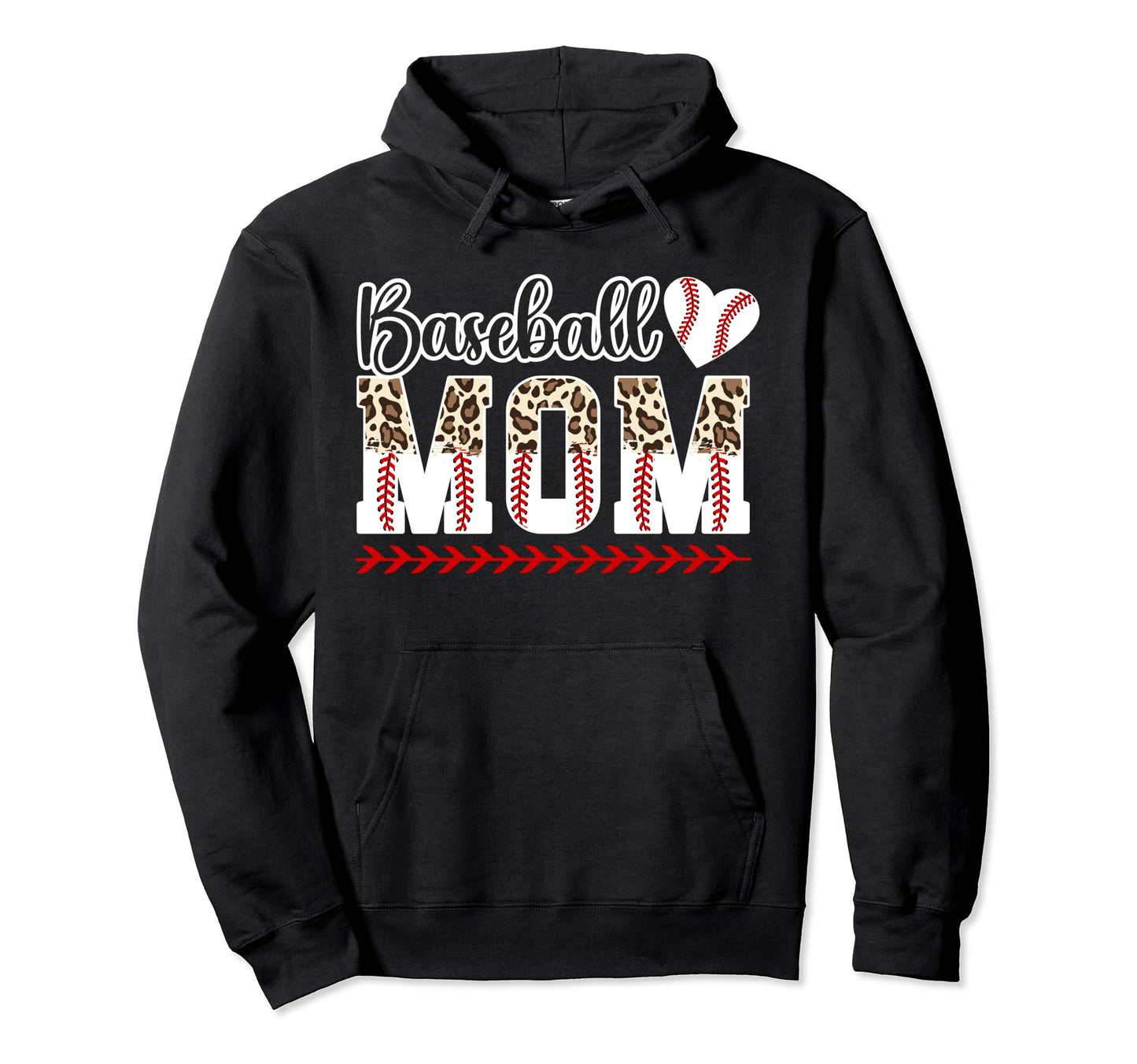 Baseball Mom Leopard Mom Baseball Hoodie - Aesthetic Graphic for Adults - T-Shirt, Sweatshirt, Hoodie