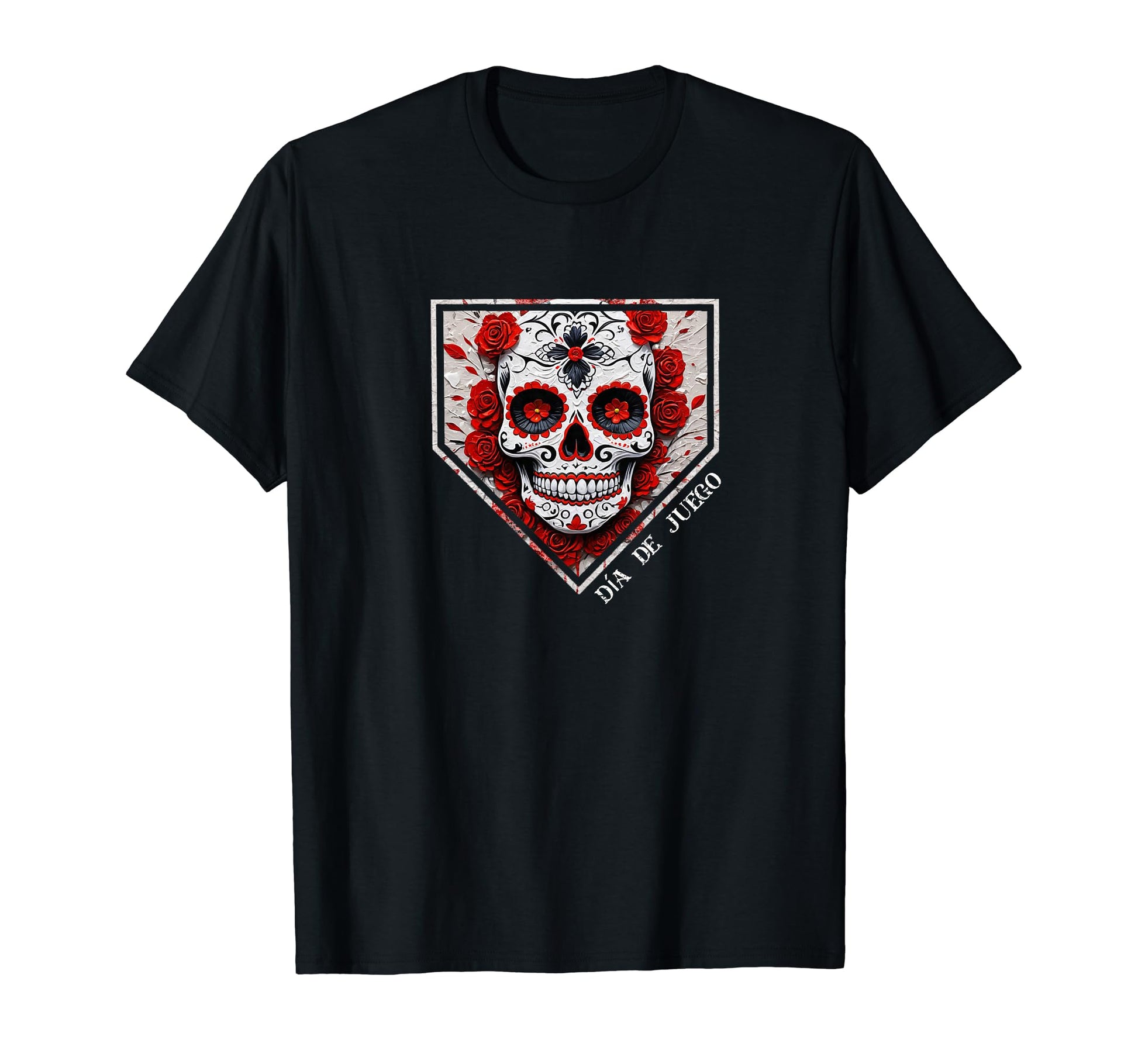 Softball Baseball Sugar Skull Dia De Juego T-Shirt - Trendy Graphic Unisex - T-Shirt, Sweatshirt, Hoodie