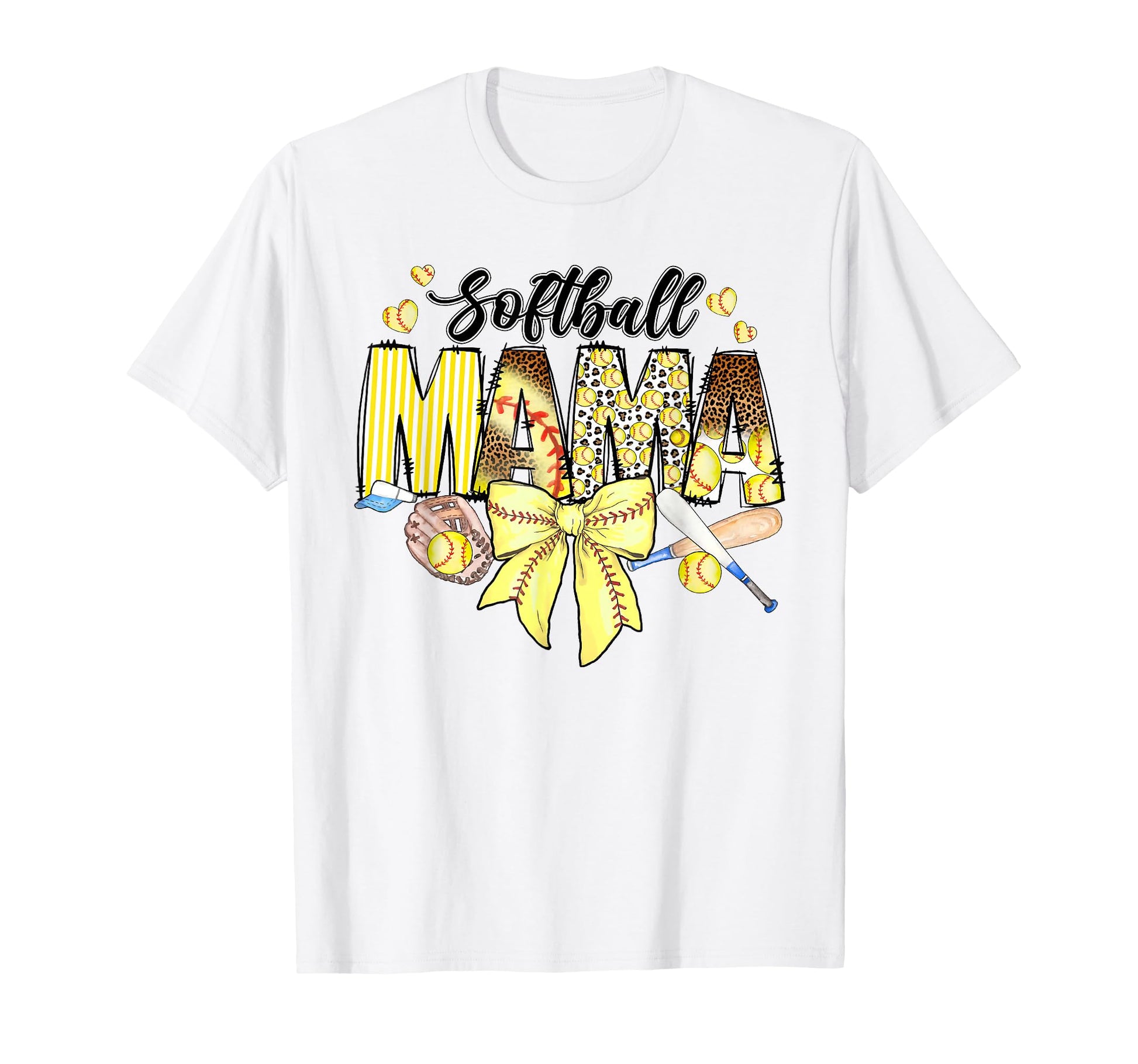 Softball Mama Coquette Bow T-Shirt - Casual Everyday Wear Men Women - T-Shirt, Sweatshirt, Hoodie