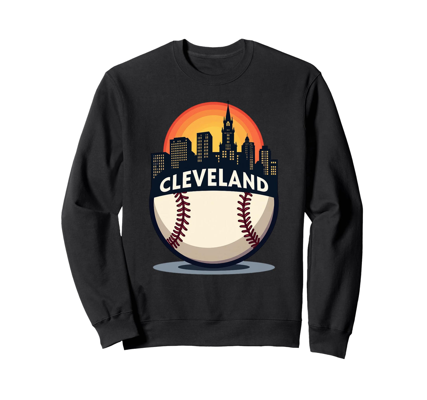 Cleveland Baseball Baseball Fan Sweatshirt - Minimalist Print for Adults - T-Shirt, Sweatshirt, Hoodie