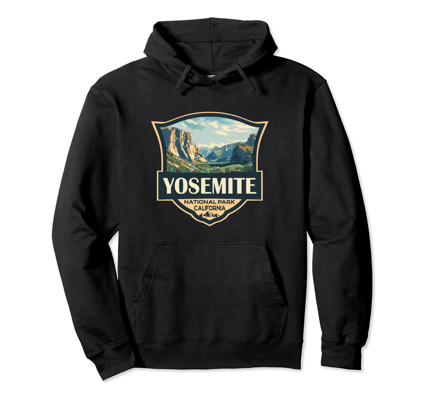 Yosemite National Park Illustration Hoodie - Novelty Apparel Men Women - T-Shirt, Sweatshirt, Hoodie