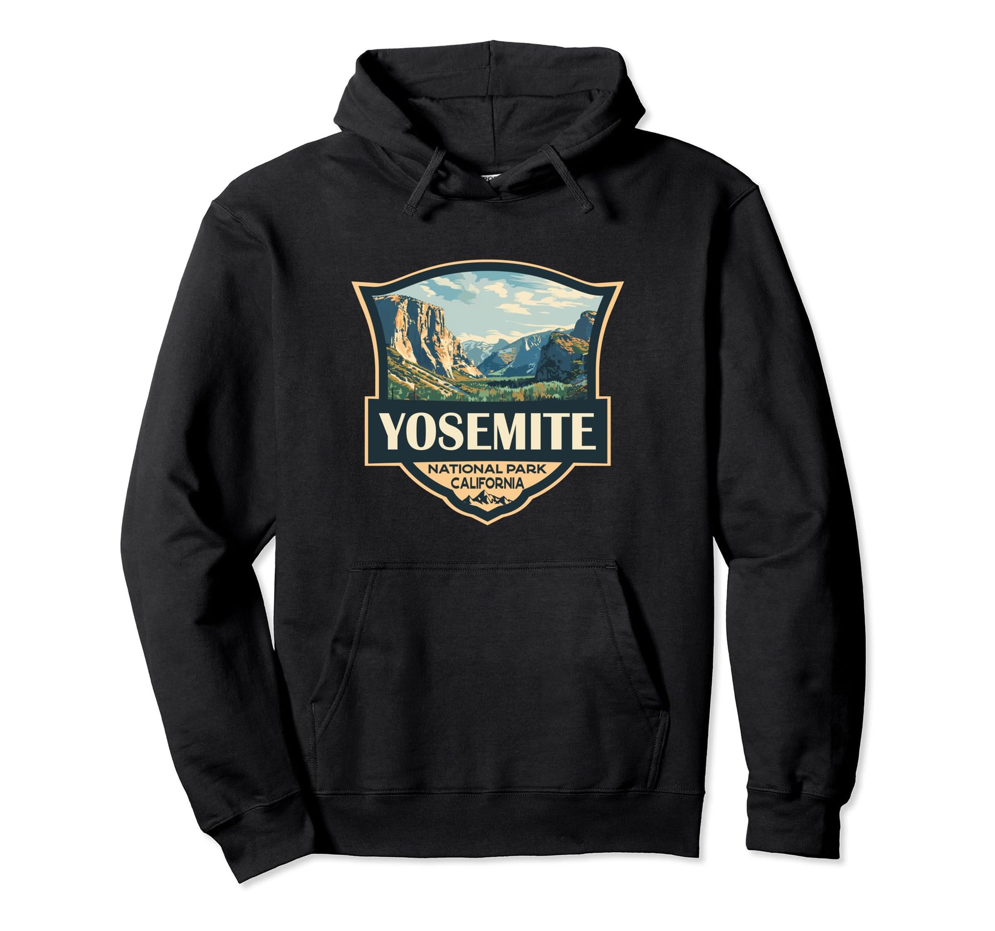 Yosemite National Park Illustration Hoodie - Novelty Apparel Men Women - T-Shirt, Sweatshirt, Hoodie